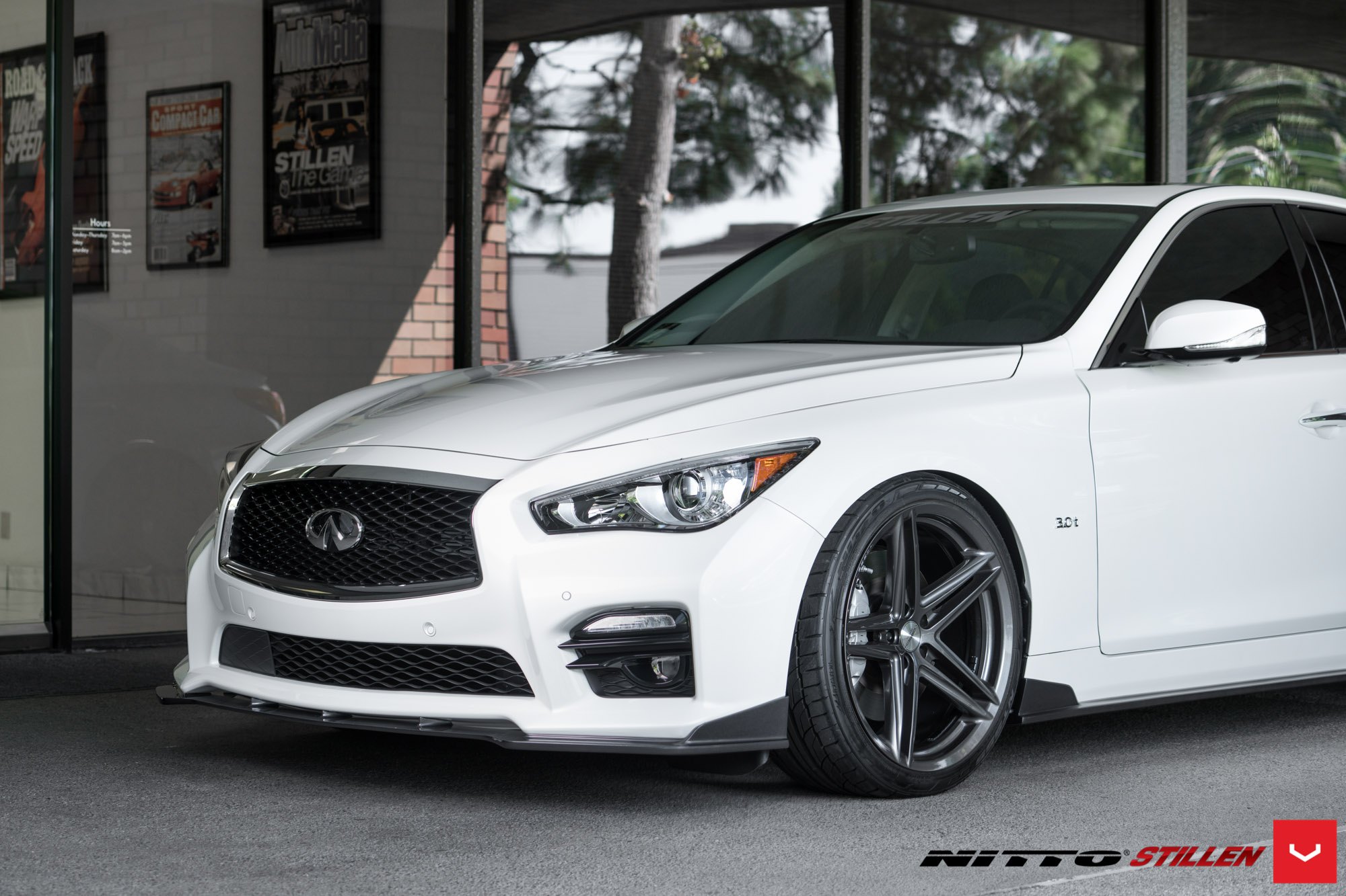 Infiniti Q50 3.0T with Aftermarket Front Bumper Cover - Photo by Vossen