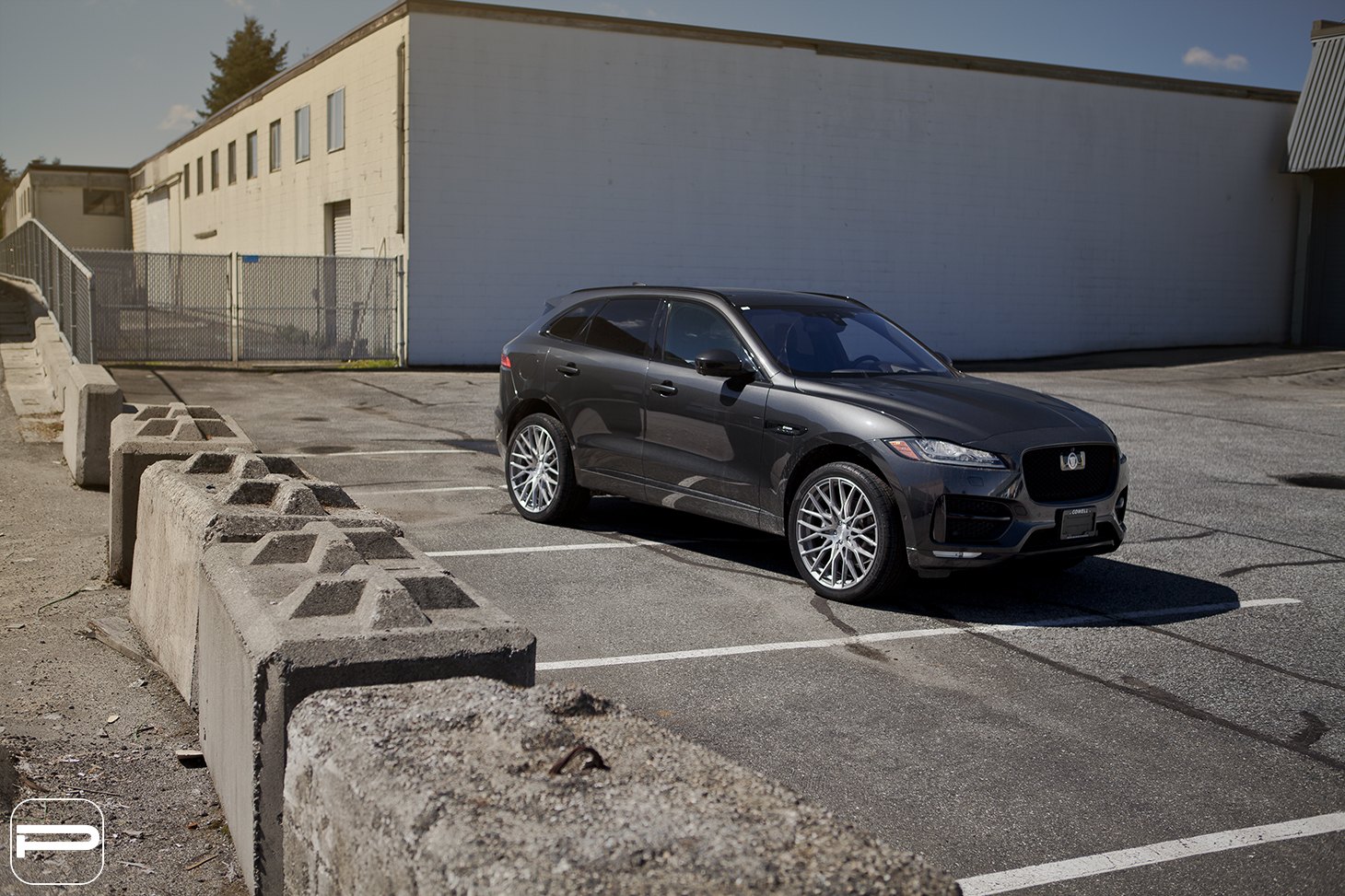 Silver PUR Wheels on Custom Gray Jaguar F-Pace - Photo by PUR Wheels