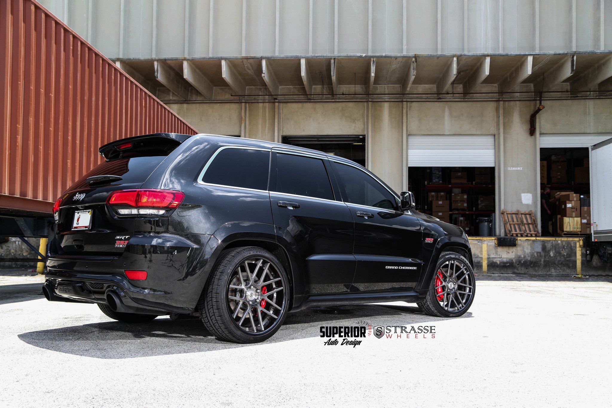 Black Jeep Grand Cherokee with Aftermarket Rear Diffuser - Photo by Strasse Forged