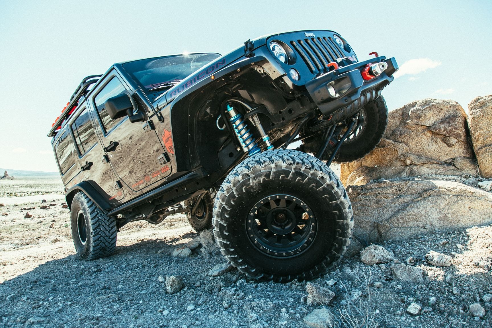 Black Lifted Jeep Wrangler with TeraFlex Lift Kit - Photo by Rebel Off-Road