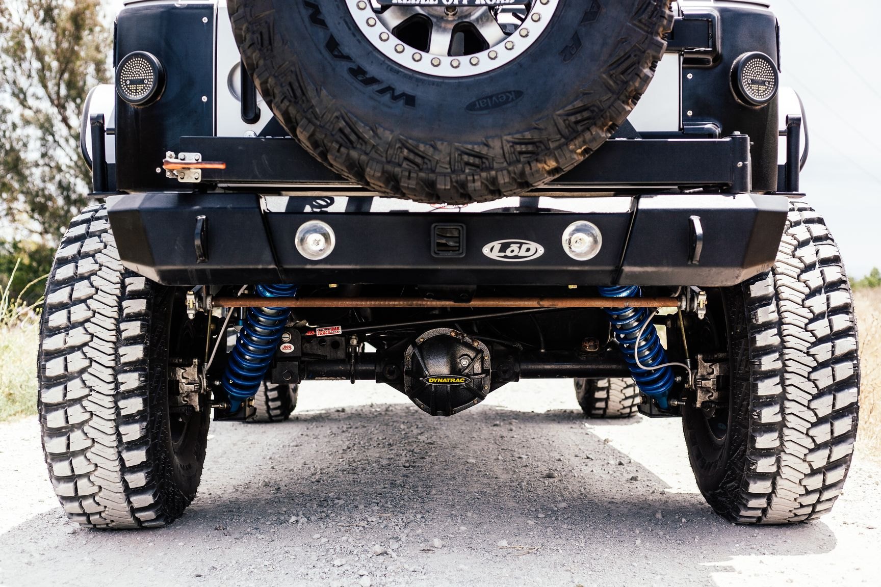 LoD Off-Road Rear Bumper on Gray Lifted Jeep Wrangler - Photo by Rebel Off-Road