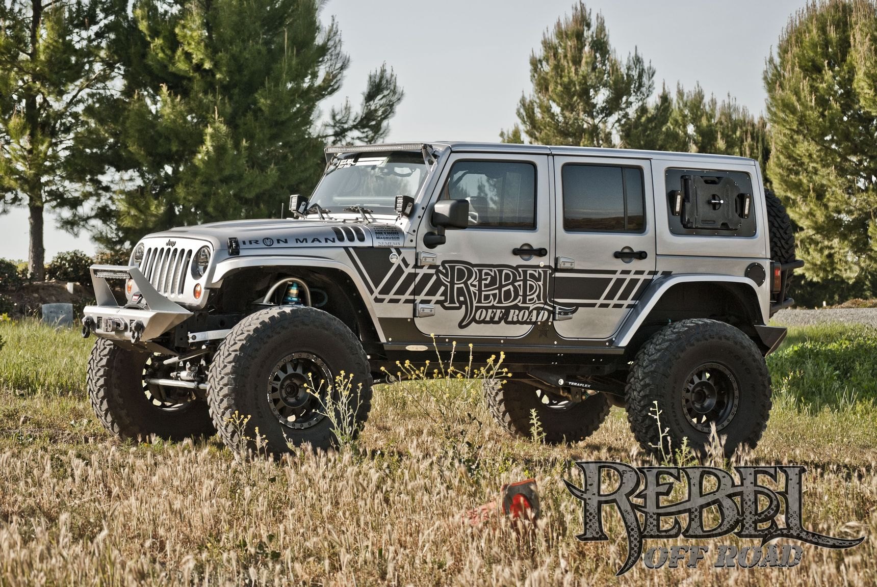 Gray Lifted Jeep Wrangler with Off-Road Front Bumper - Photo by Rebel Off-Road