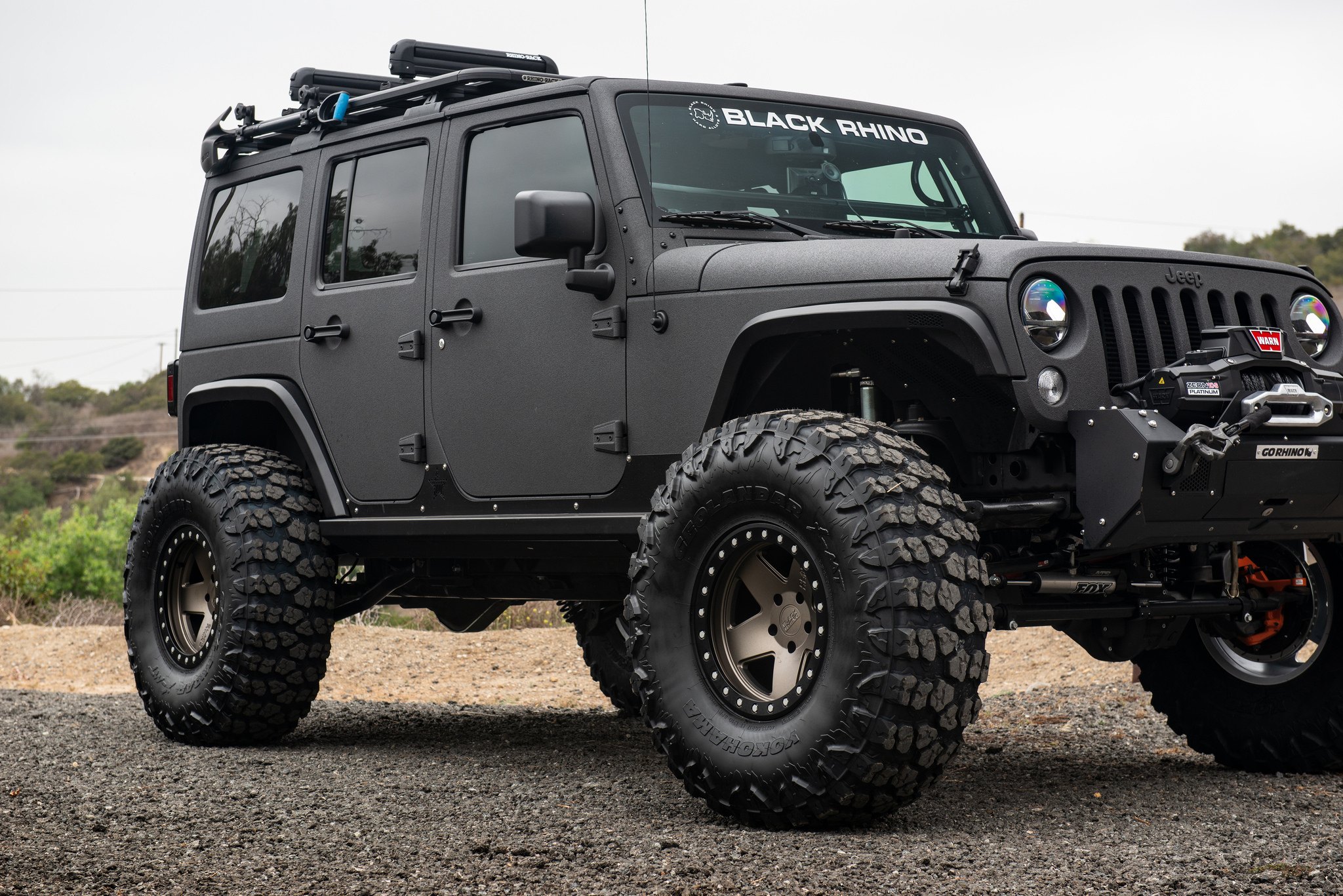 Completely Blacked Out Jeep Wrangler Shod in Off-Road Yokohama Tires and  Black Rhino Wheels —  Gallery