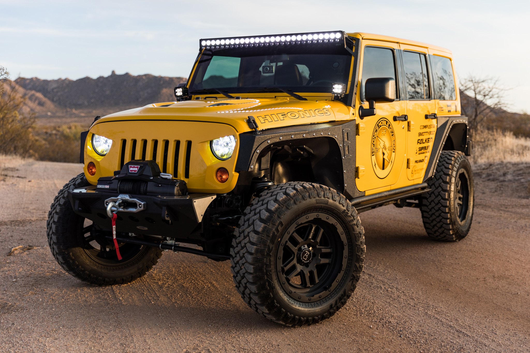 Custom Yellow Debadged Jeep Wrangler - Photo by Black Rhino Wheels