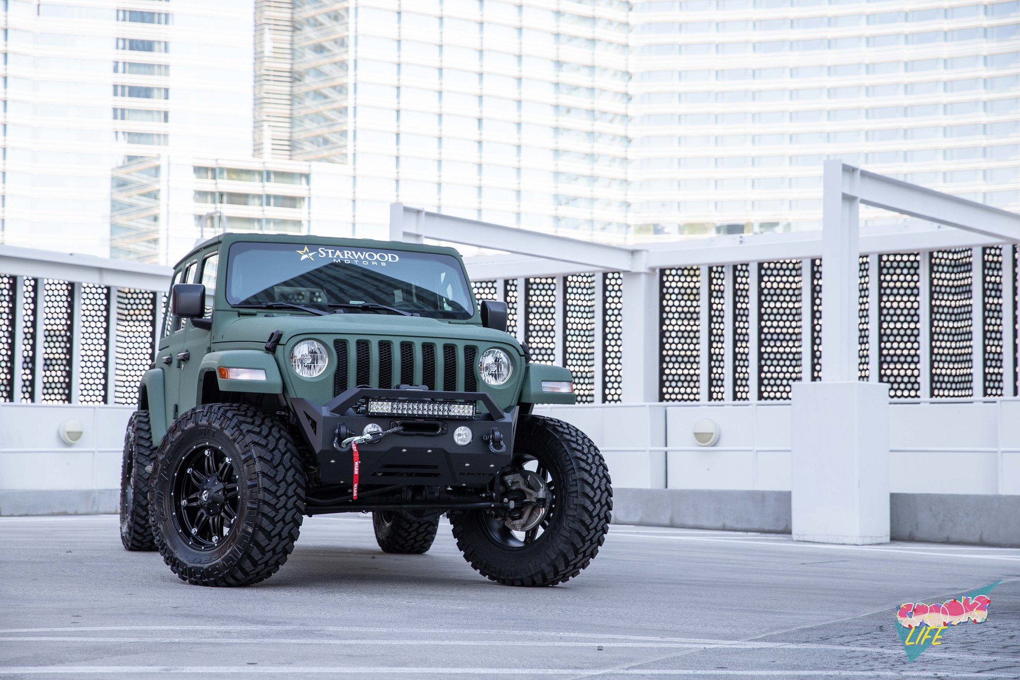 Lifted Jeep Wrangler Gets a Distinct Look with Matte Green Wrap and  Off-Road Parts —  Gallery