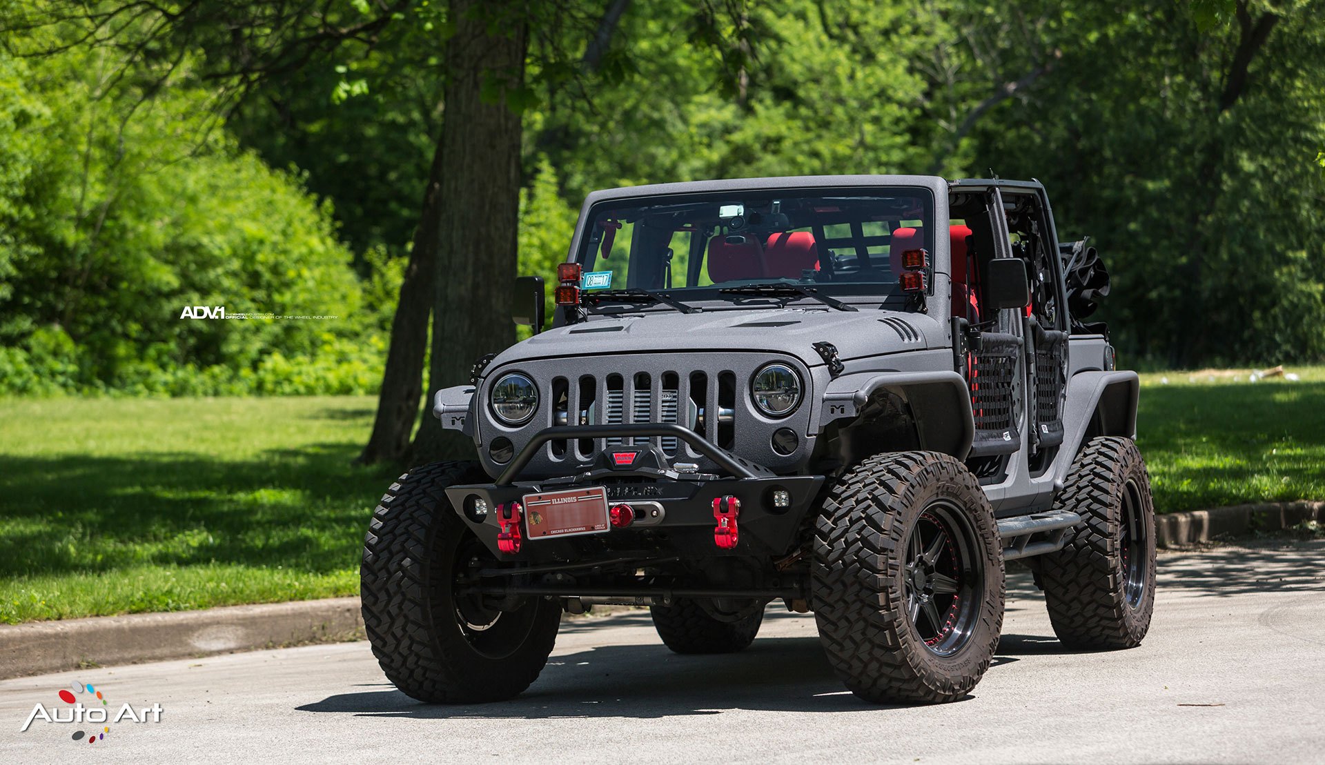Gray Jeep Wrangler with Warn Off-Road Winch Front Bumper - Photo by ADV.1