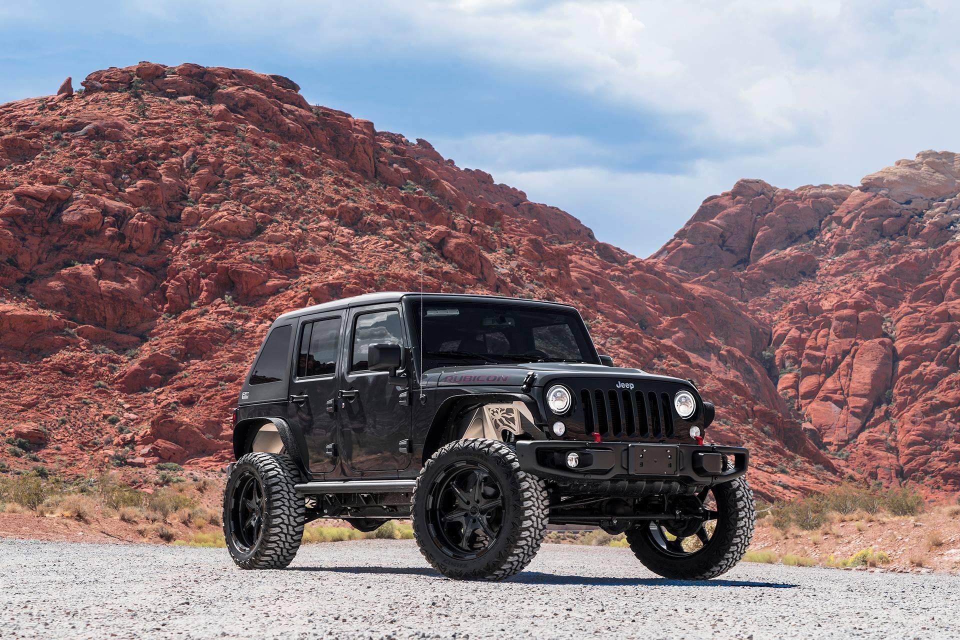 All Black Custom Jeep Wrangler Lifted and Fitted with Black Forgiato Wheels  —  Gallery