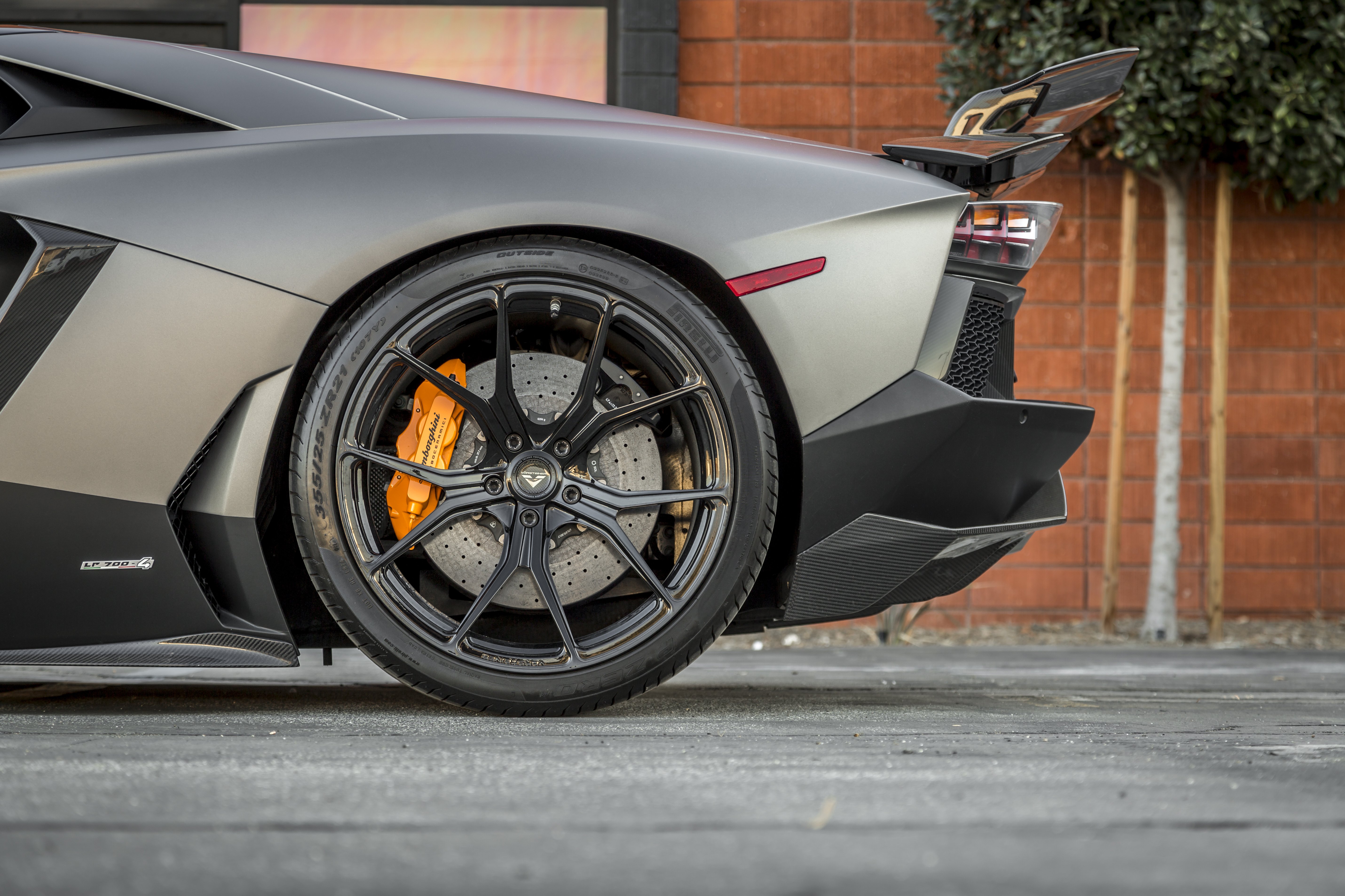 Custom Gray Lamborghini Aventador on Pirelli Tires - Photo by Vorstiner