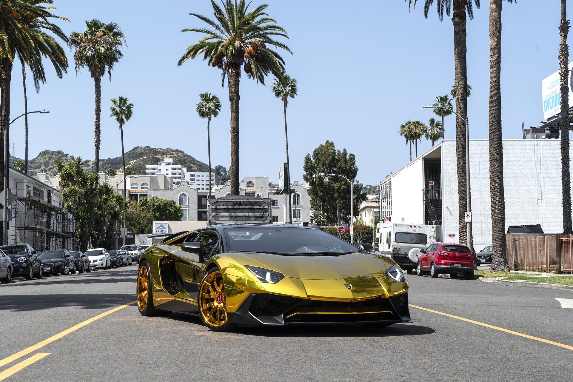 Custom Gold Wrapped Lamborghini Aventador - Photo by Forgiato