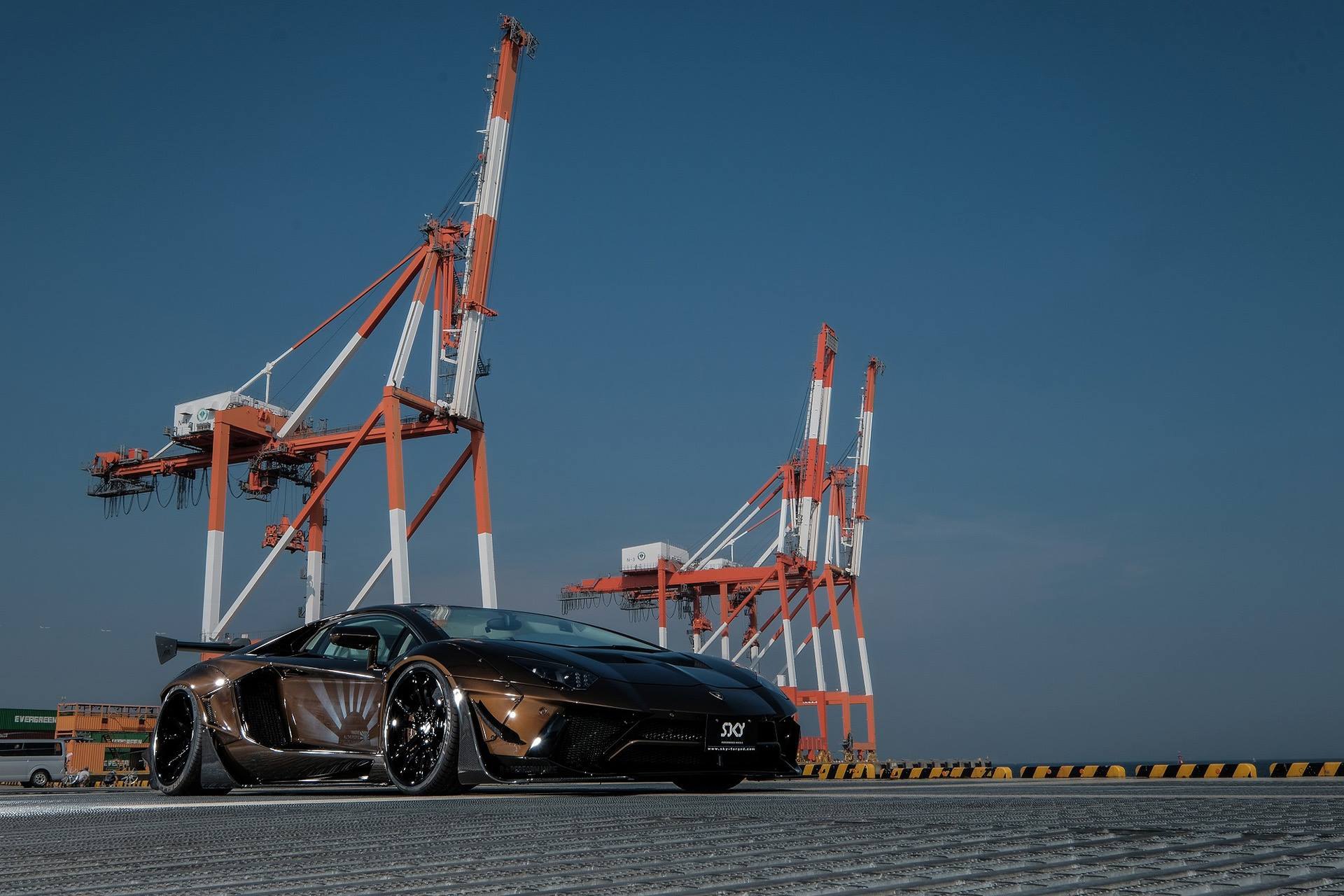 Carbon Fiber Canards on Custom Brown Lamborghini Aventador - Photo by Forgiato