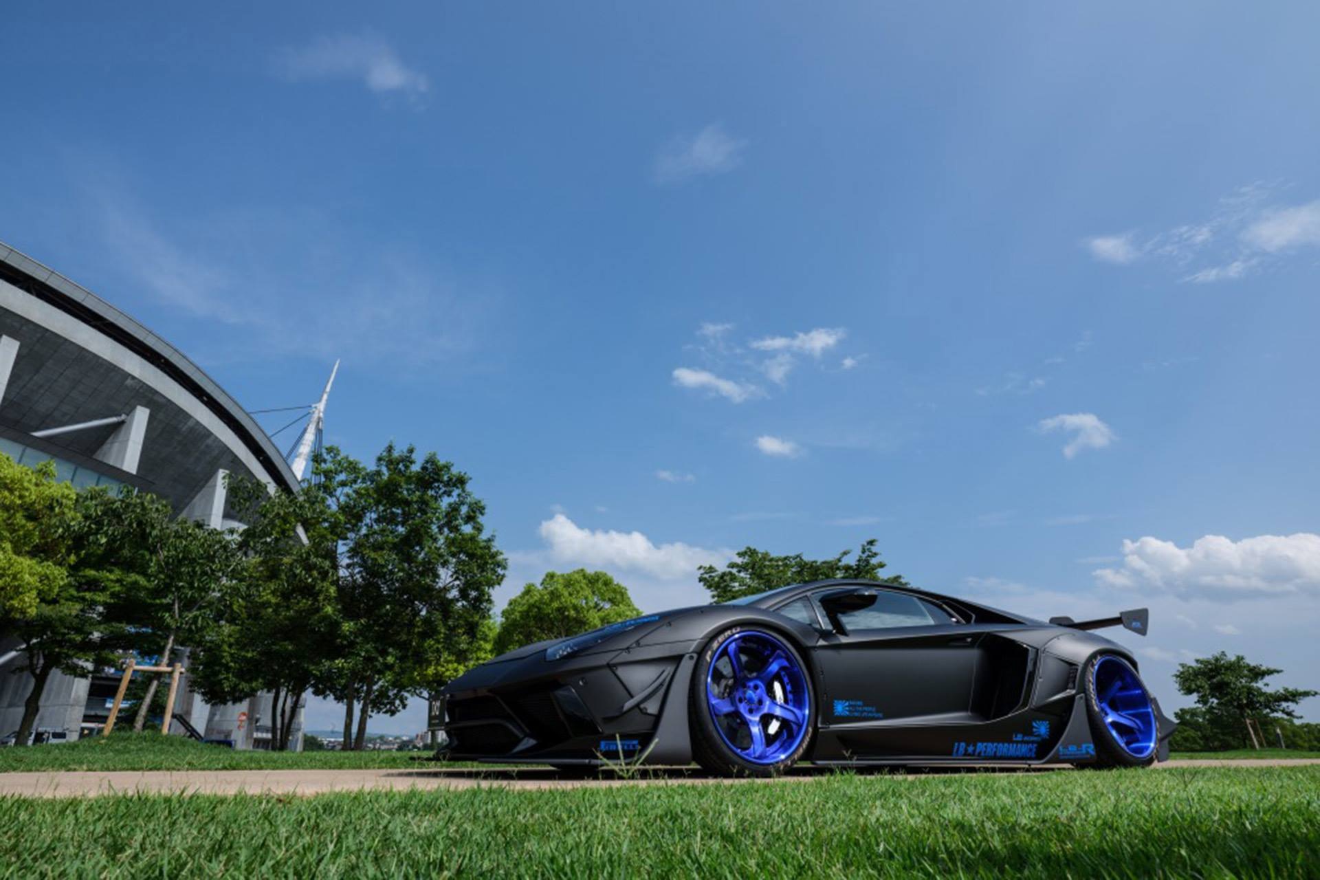 Blue Forgiato Wheels on Matte Black Lamborghini Aventador - Photo by Forgiato