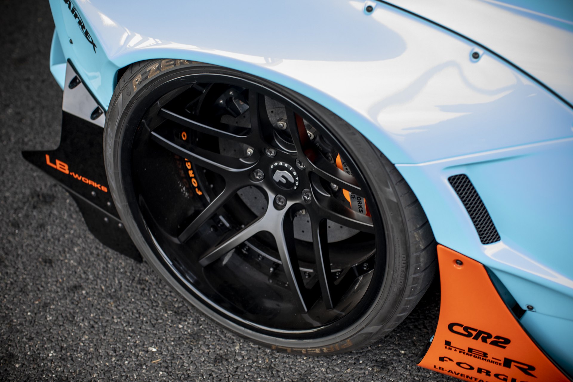 Forgiato Wheels on Light Blue Lamborghini Aventador - Photo by Forgiato