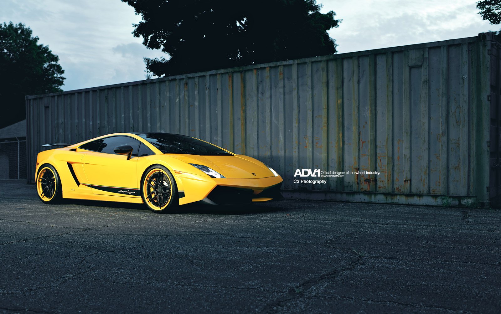 Matte Black ADV005 Wheels on Yellow Lamborghini Gallardo - Photo by ADV.1