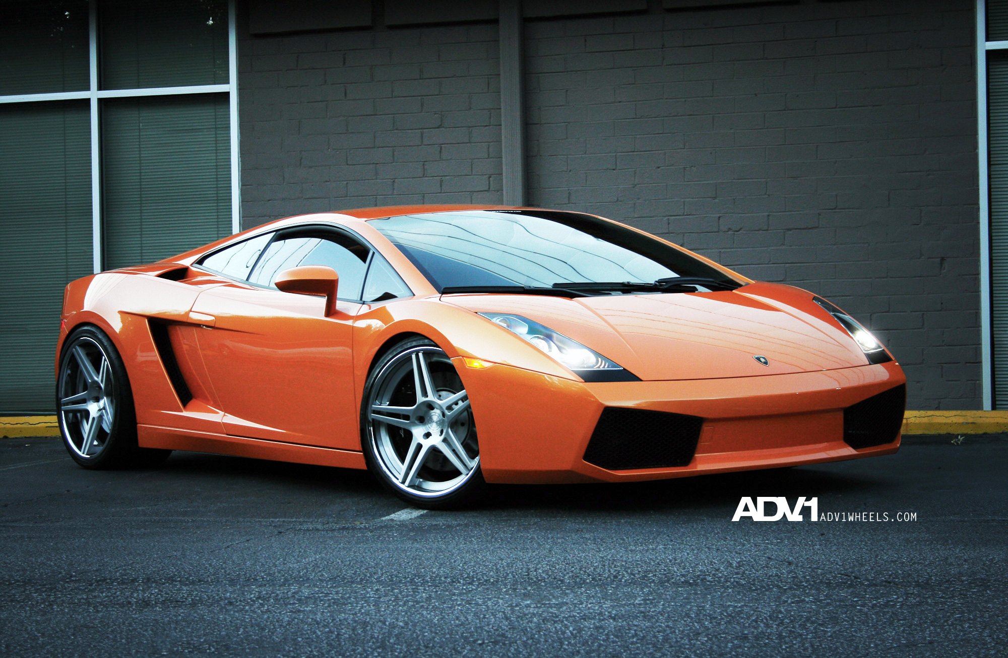 Custom Front Bumper on Orange Lamborghini Gallardo - Photo by ADV.1