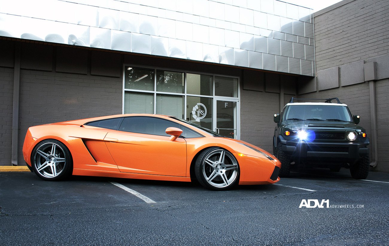 Orange Lamborghini Gallardo with Polished ADV1 Rims - Photo by ADV.1