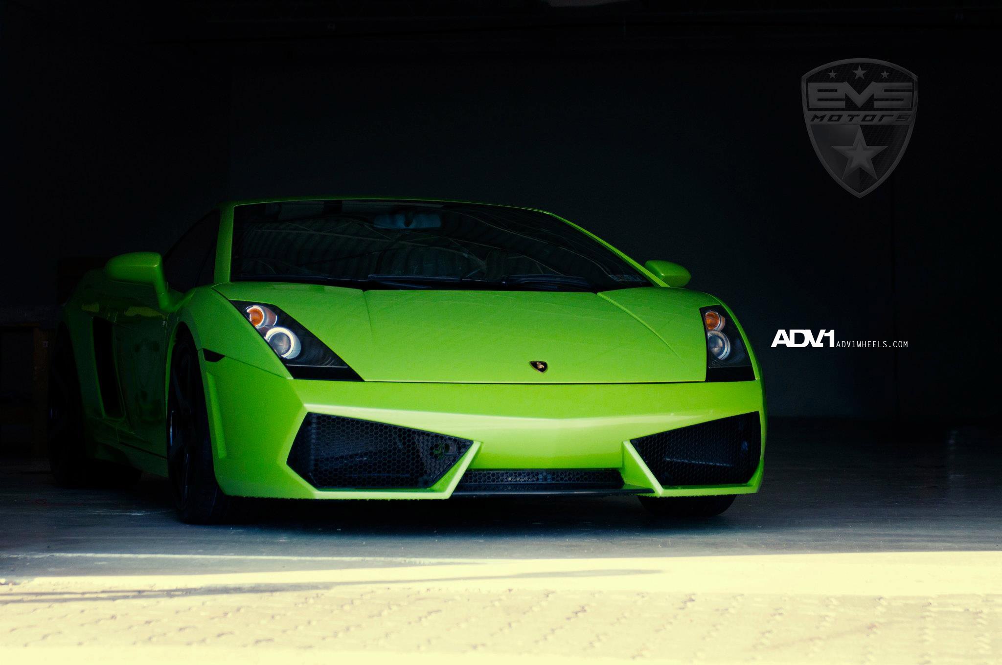 Green Lamborghini Gallardo with Halo Headlights - Photo by ADV.1