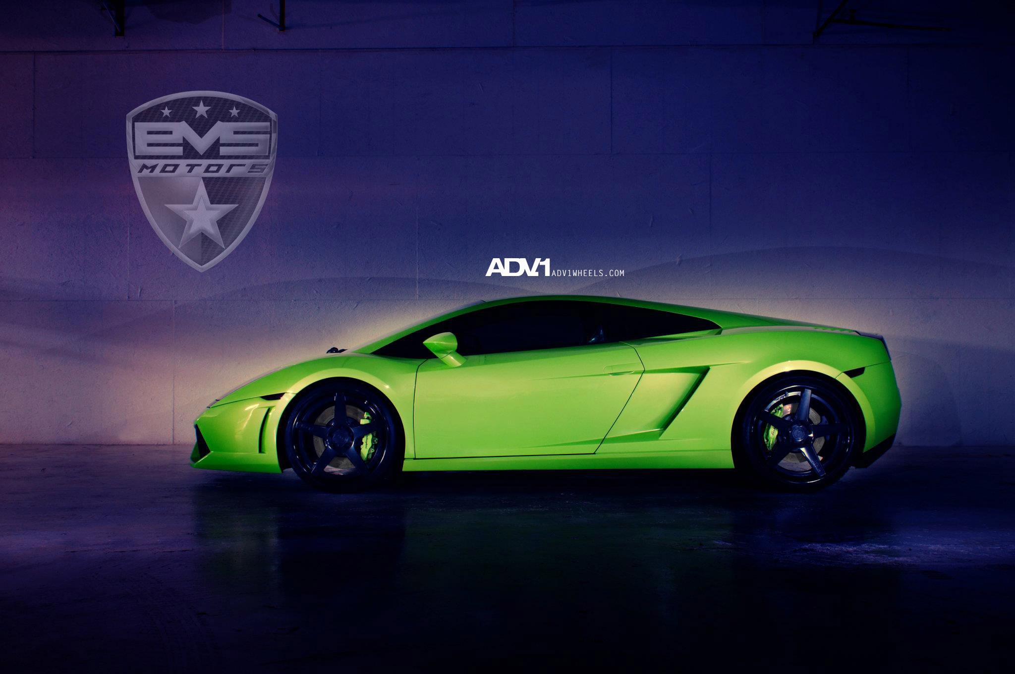 Gloss Black ADV1 Wheels on Green Lamborghini Gallardo - Photo by ADV.1