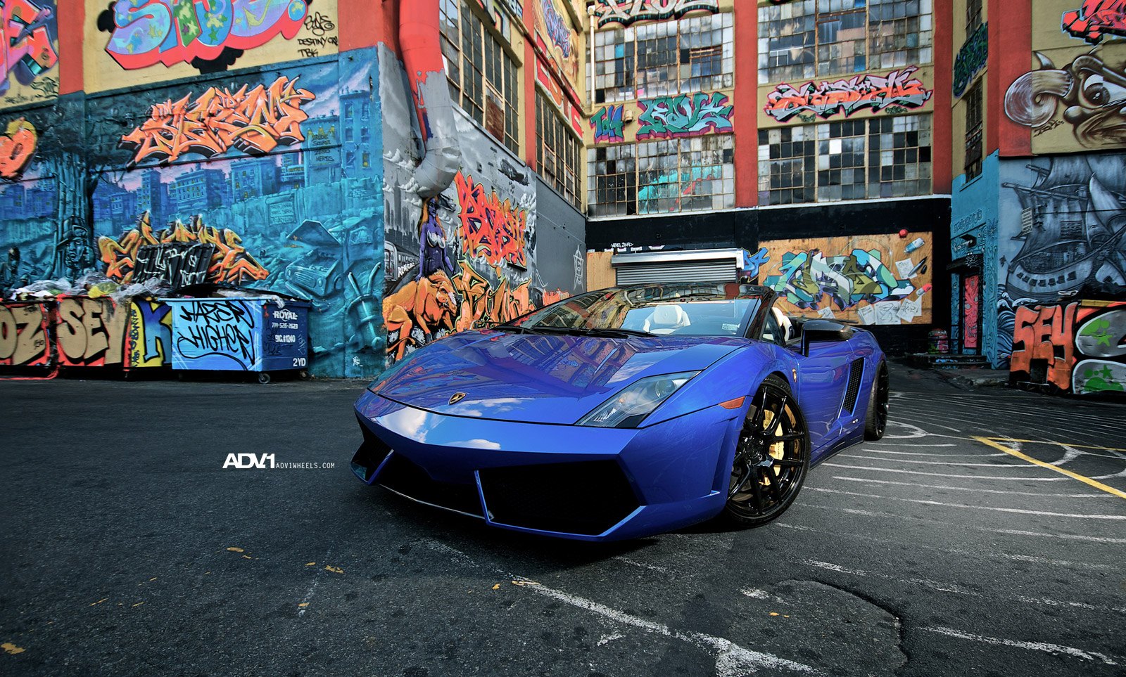 Blue Lamborghini Gallardo with Custom Front Bumper - Photo by ADV.1
