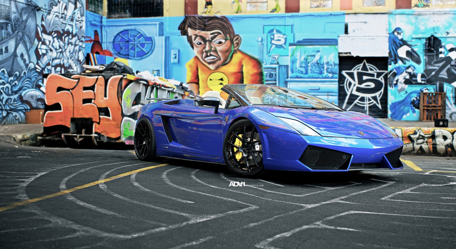 Blue Lamborghini Gallardo with Custom Side Skirts - Photo by ADV.1