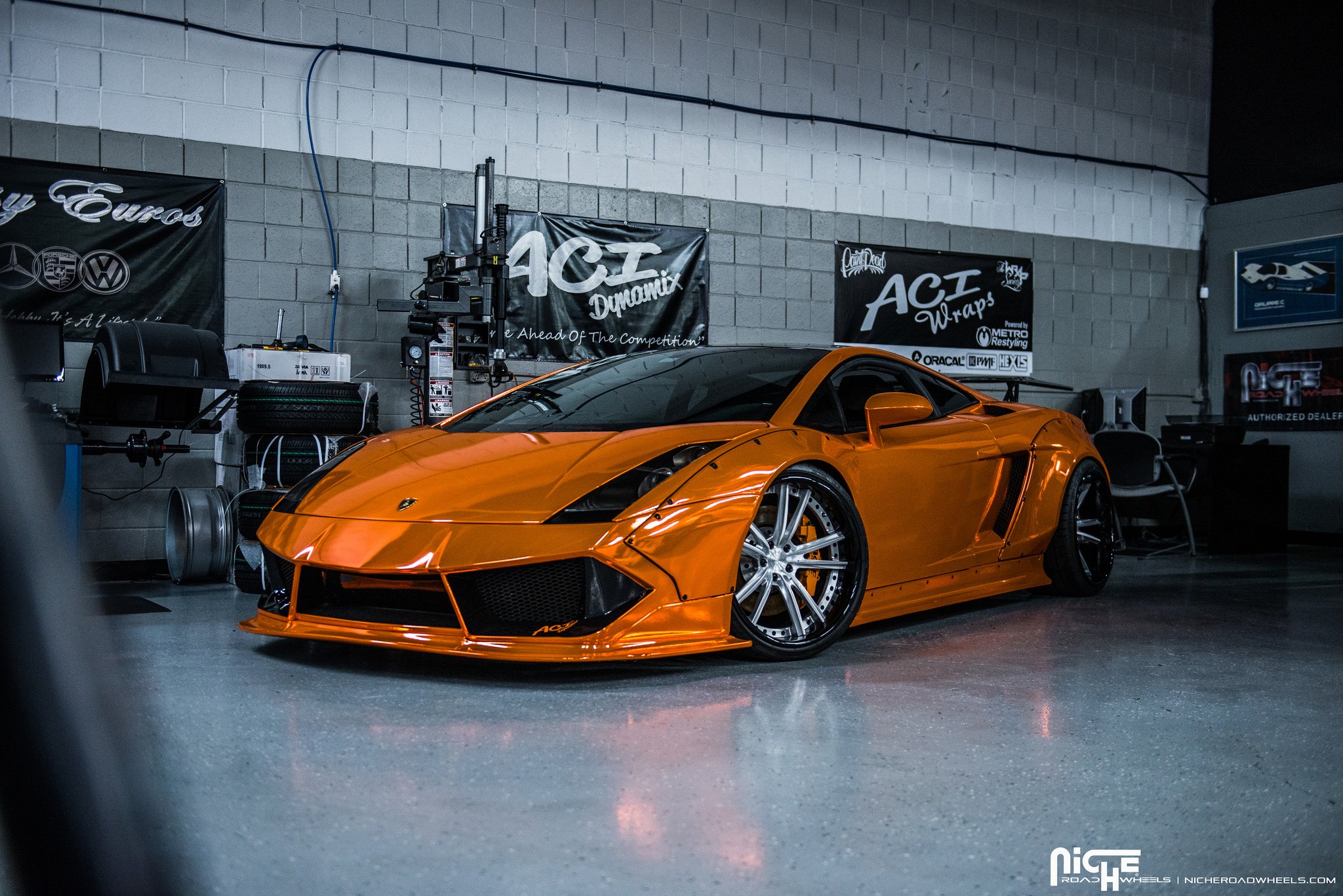 Orange Chrome Wrapped Lamborghini Gallardo by Niche Wheels ...