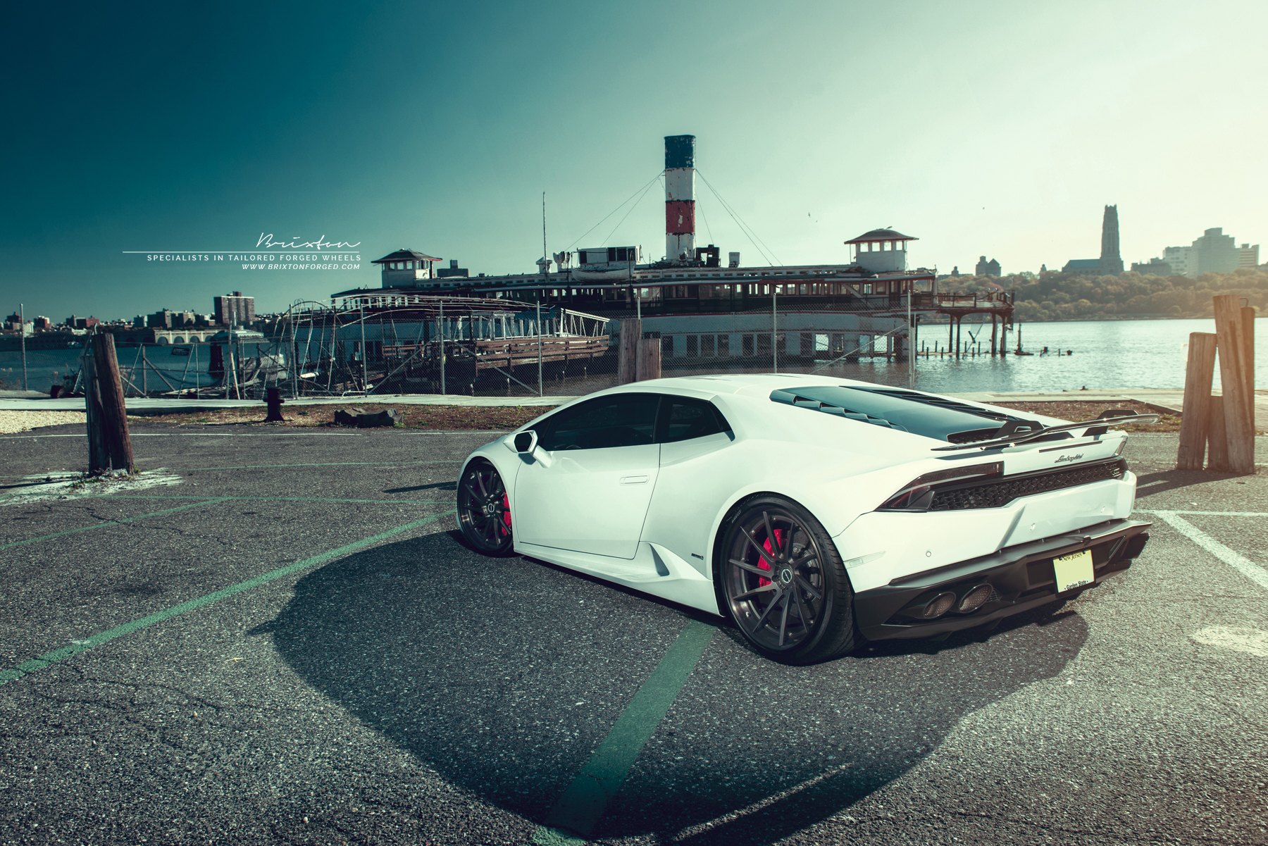 White Lamborghini Huracan with Custom Style Rear Spoiler - Photo by Brixton Forged Wheels