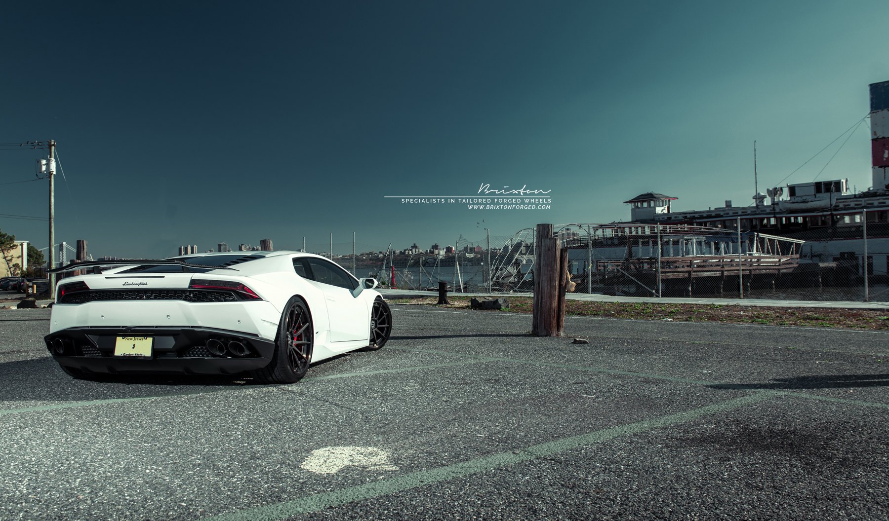 White Lamborghini Huracan with Red Smoke Taillights - Photo by Brixton Forged Wheels