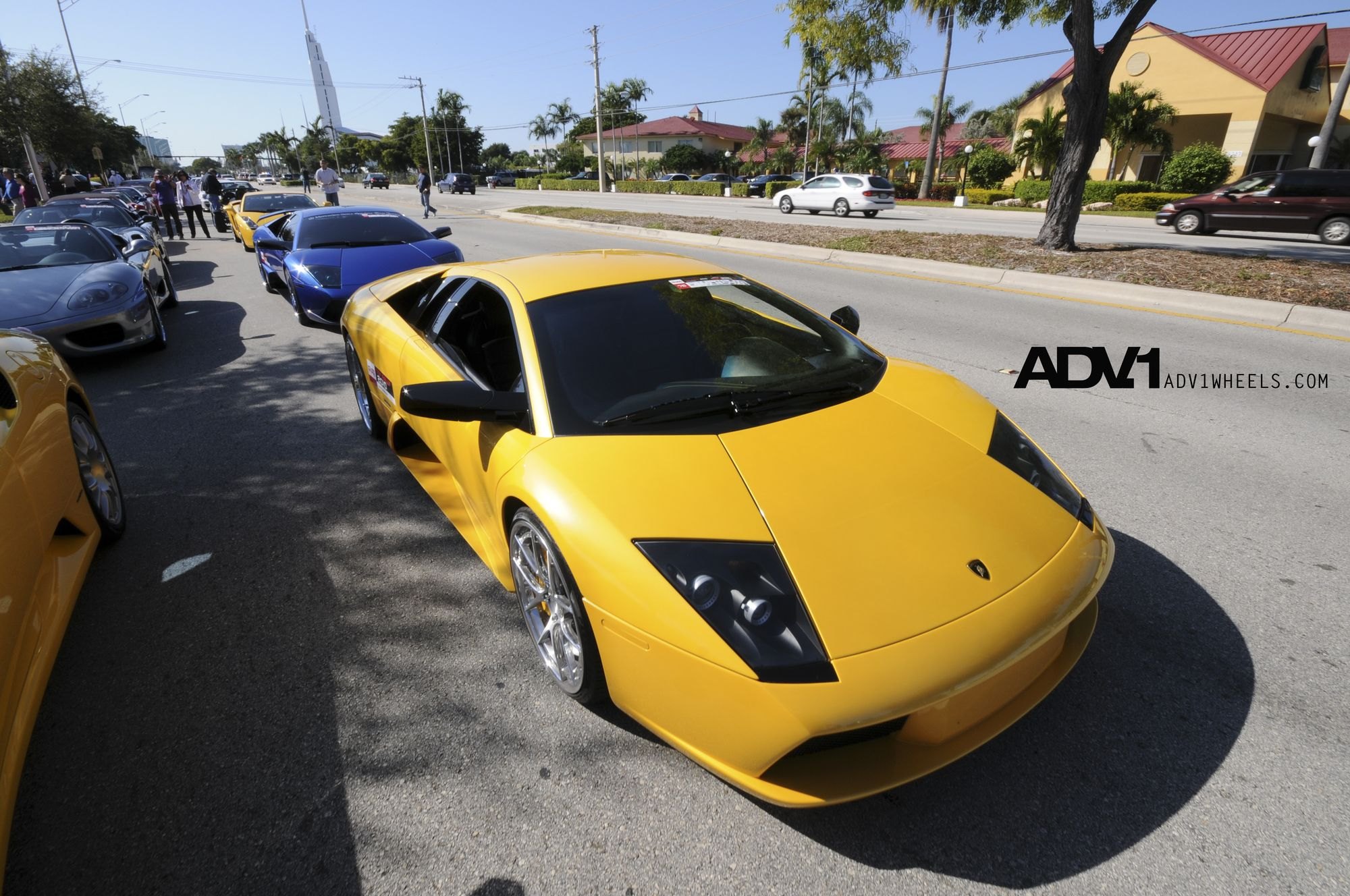 Yellow Lamborghini Murcielago with Polished ADV1 Wheels - Photo by ADV.1