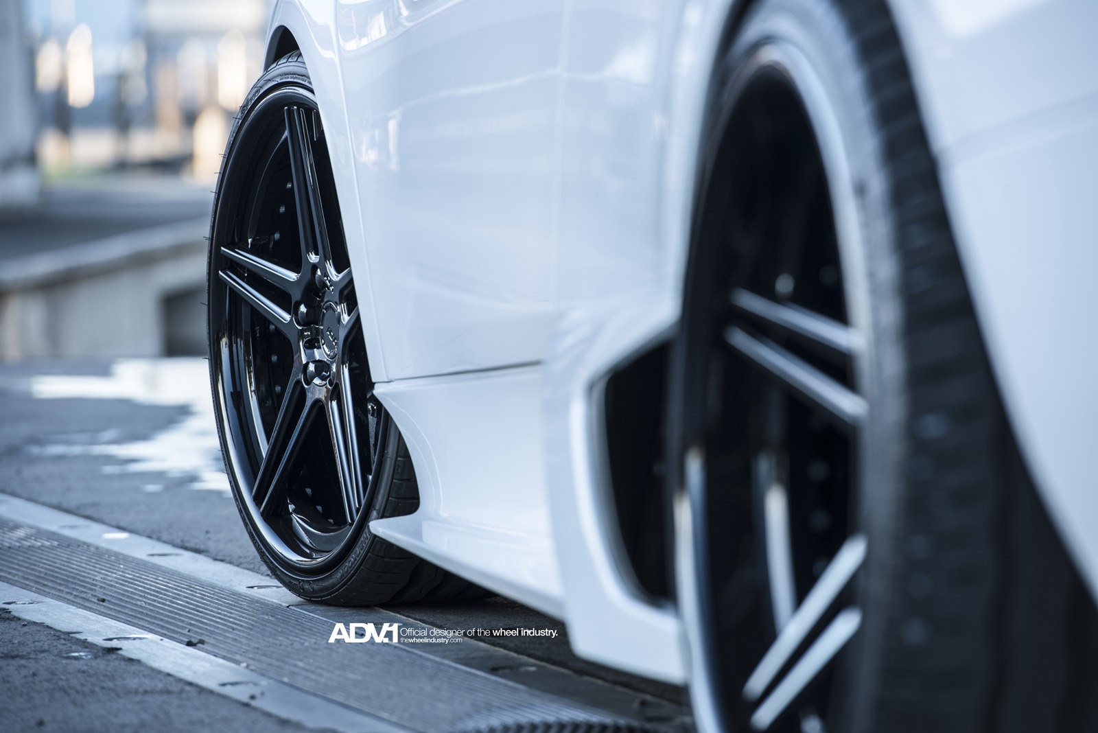 Matte Black ADV1 Rims on White Lamborghini Murcielago - Photo by ADV.1