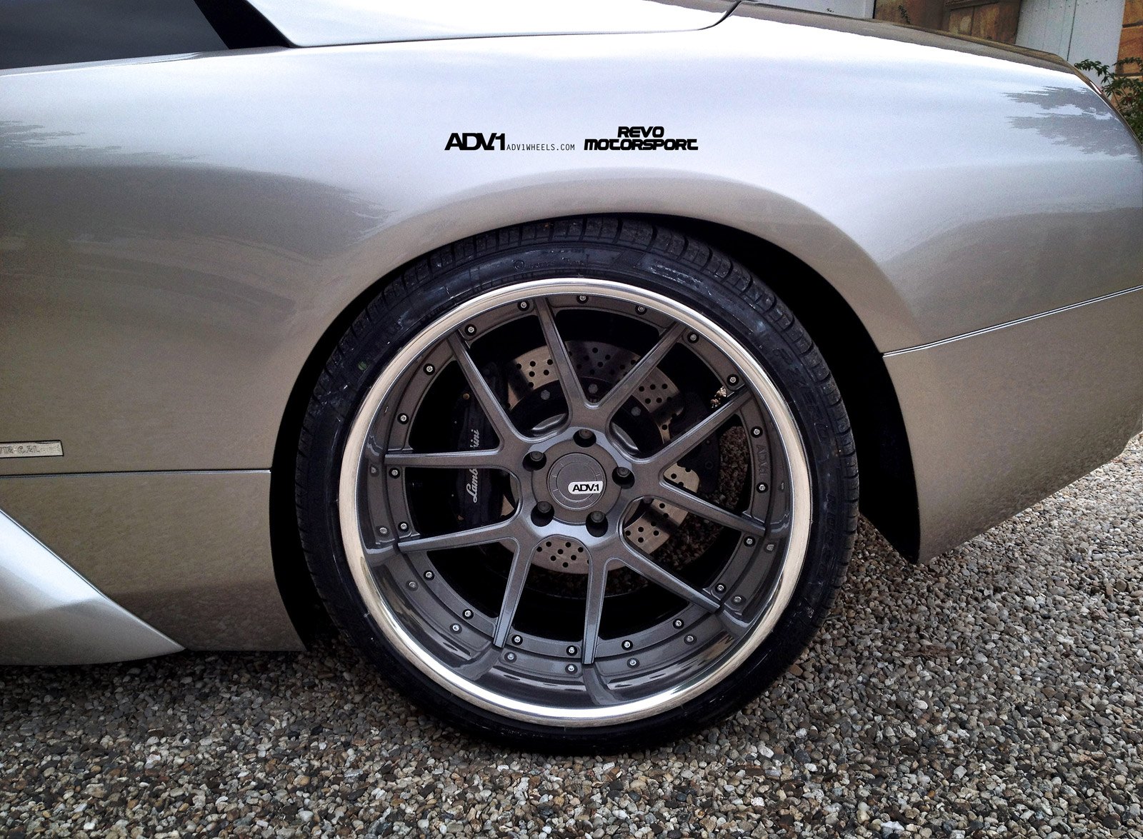 Texture Gunmetal ADV1 Wheels on Custom Lamborghini Murcielago - Photo by ADV.1