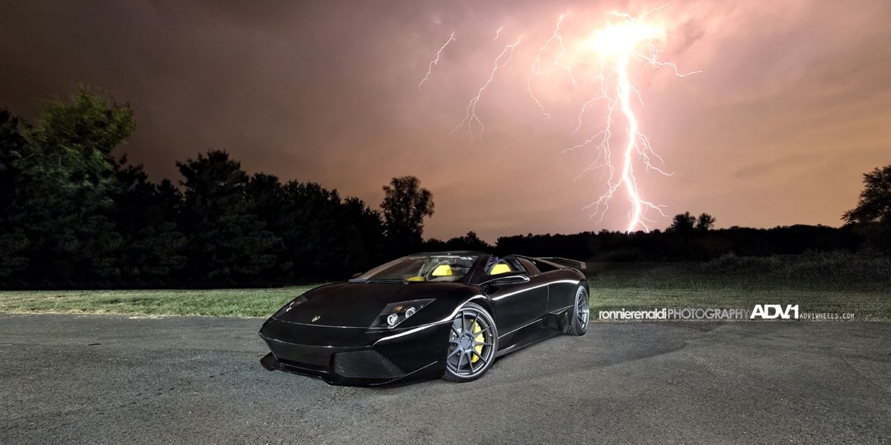 Custom Black Convertible Lamborghini Murcielago - Photo by ADV.1