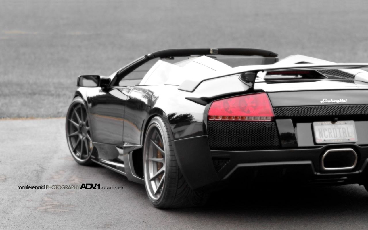 Black Lamborghini Murcielago Custom Rear Spoiler - Photo by ADV.1