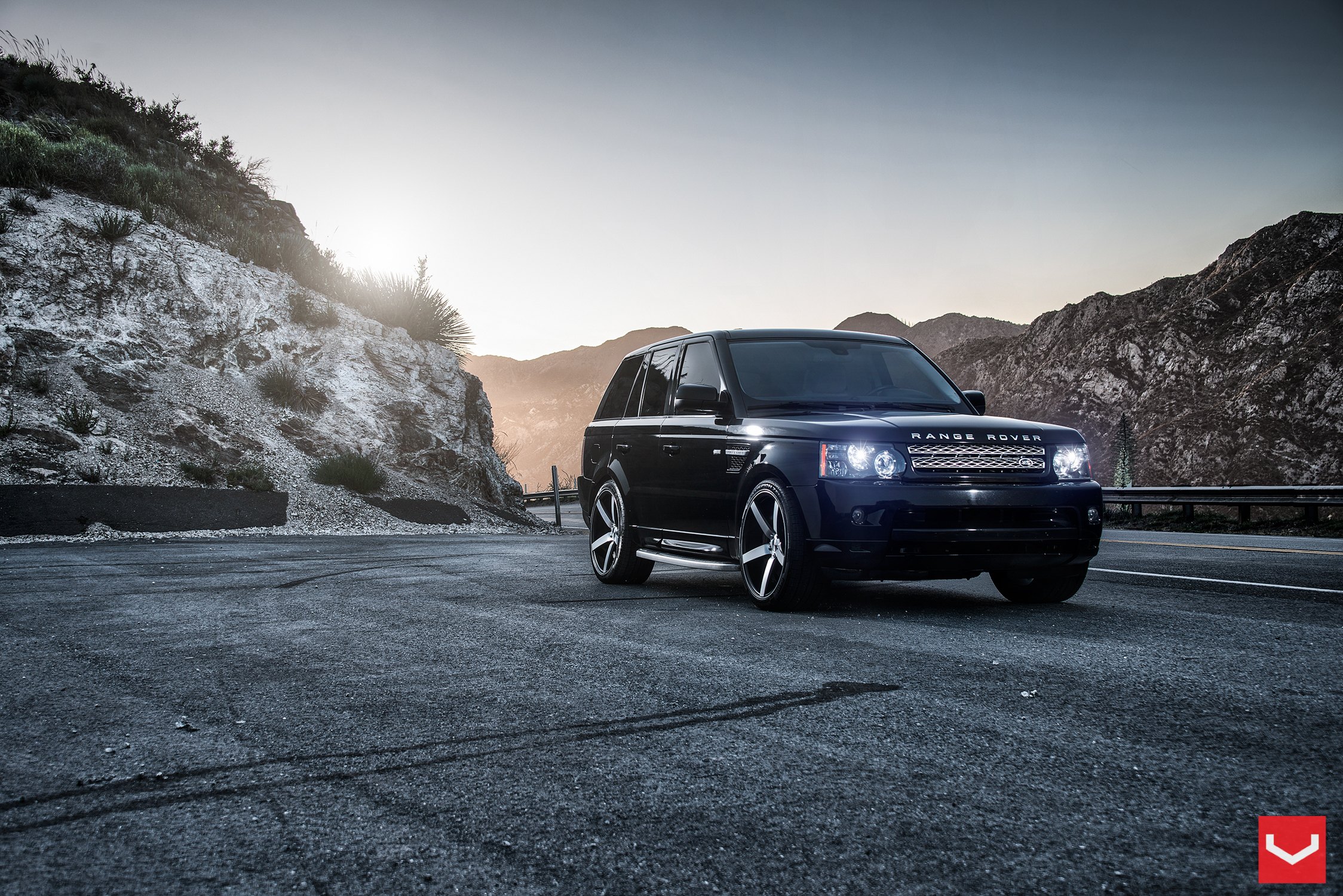Custom Chrome Grille on Black Land Rover Sport - Photo by Vossen