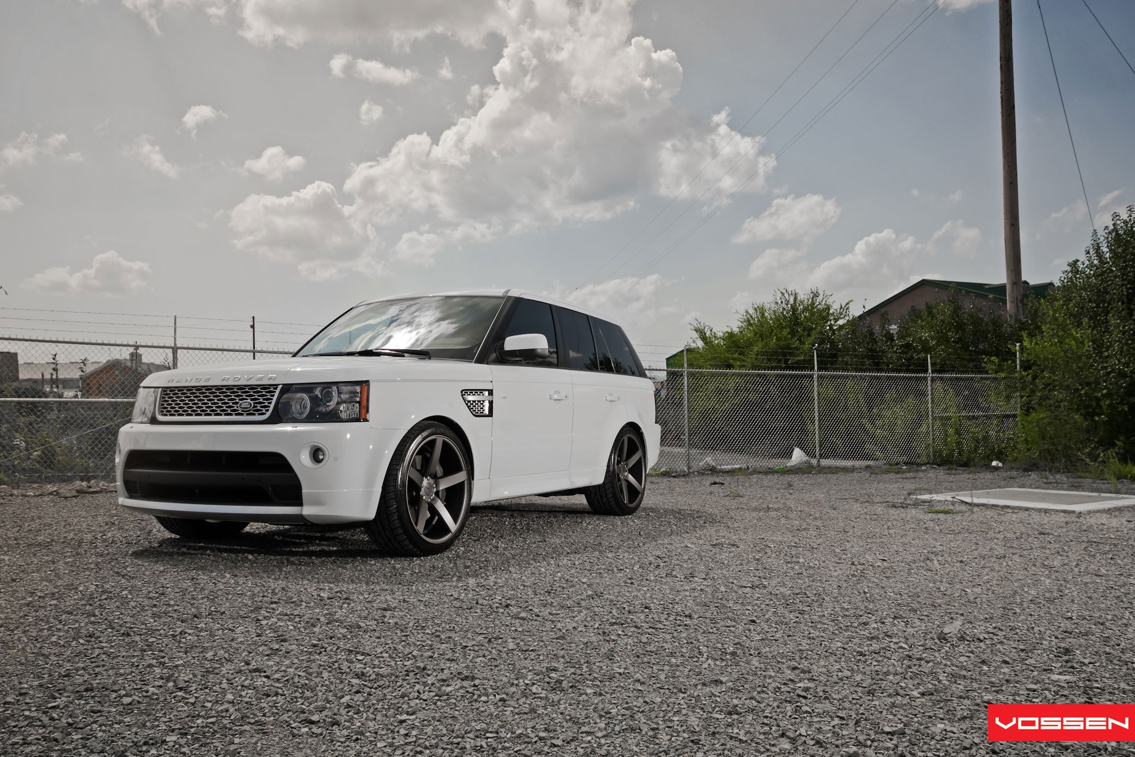 Chrome Bumper Air Ducts on White Land Rover Sport - Photo by Vossen
