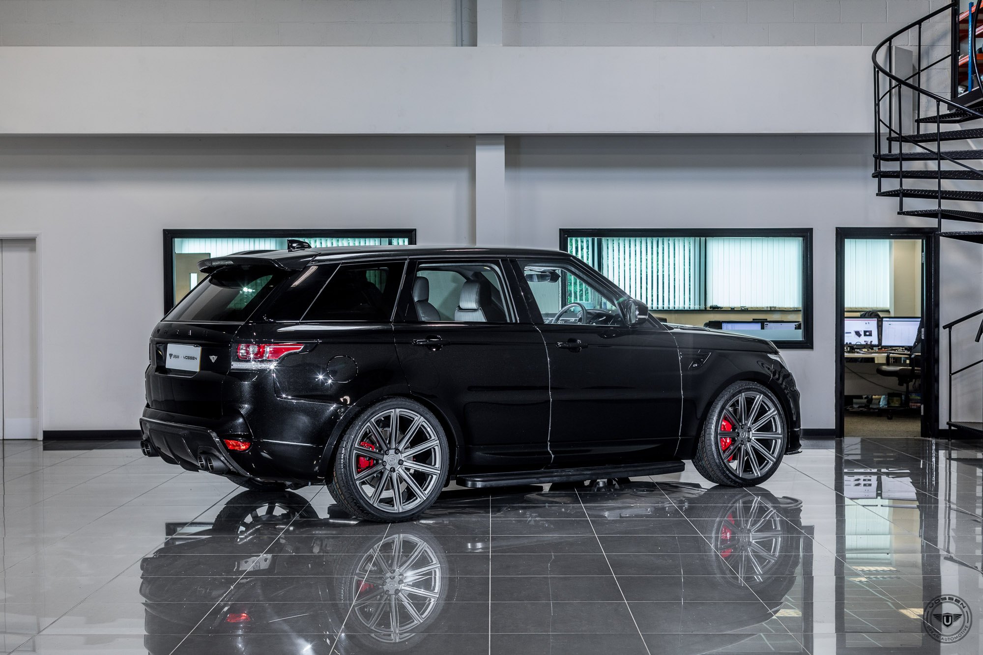 Black Range Rover Sport with Red Clear LED Taillights - Photo by Vossen