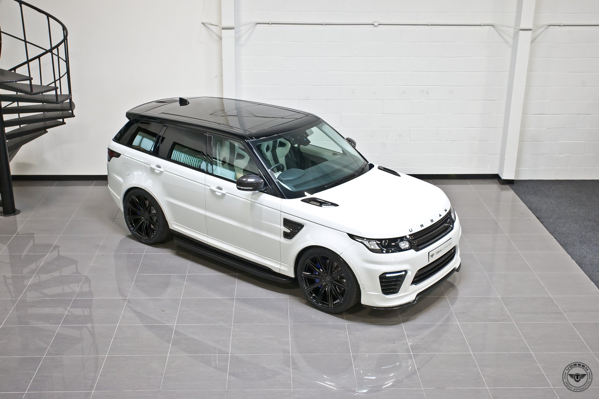 Custom Hood with Air Vents on White Range Rover Sport - Photo by Vossen