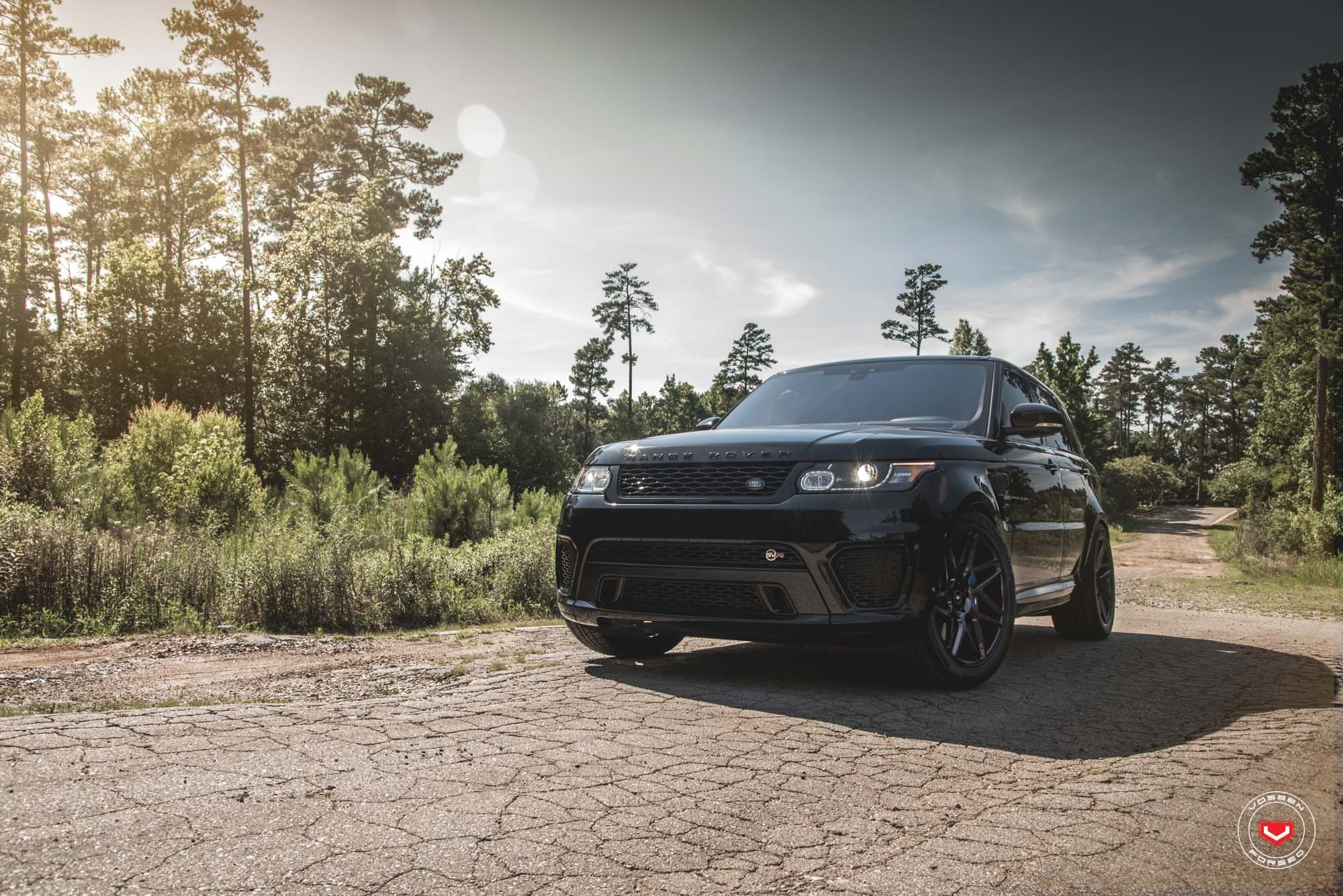 Black Range Rover Sport with Custom Grille - Photo by Vossen
