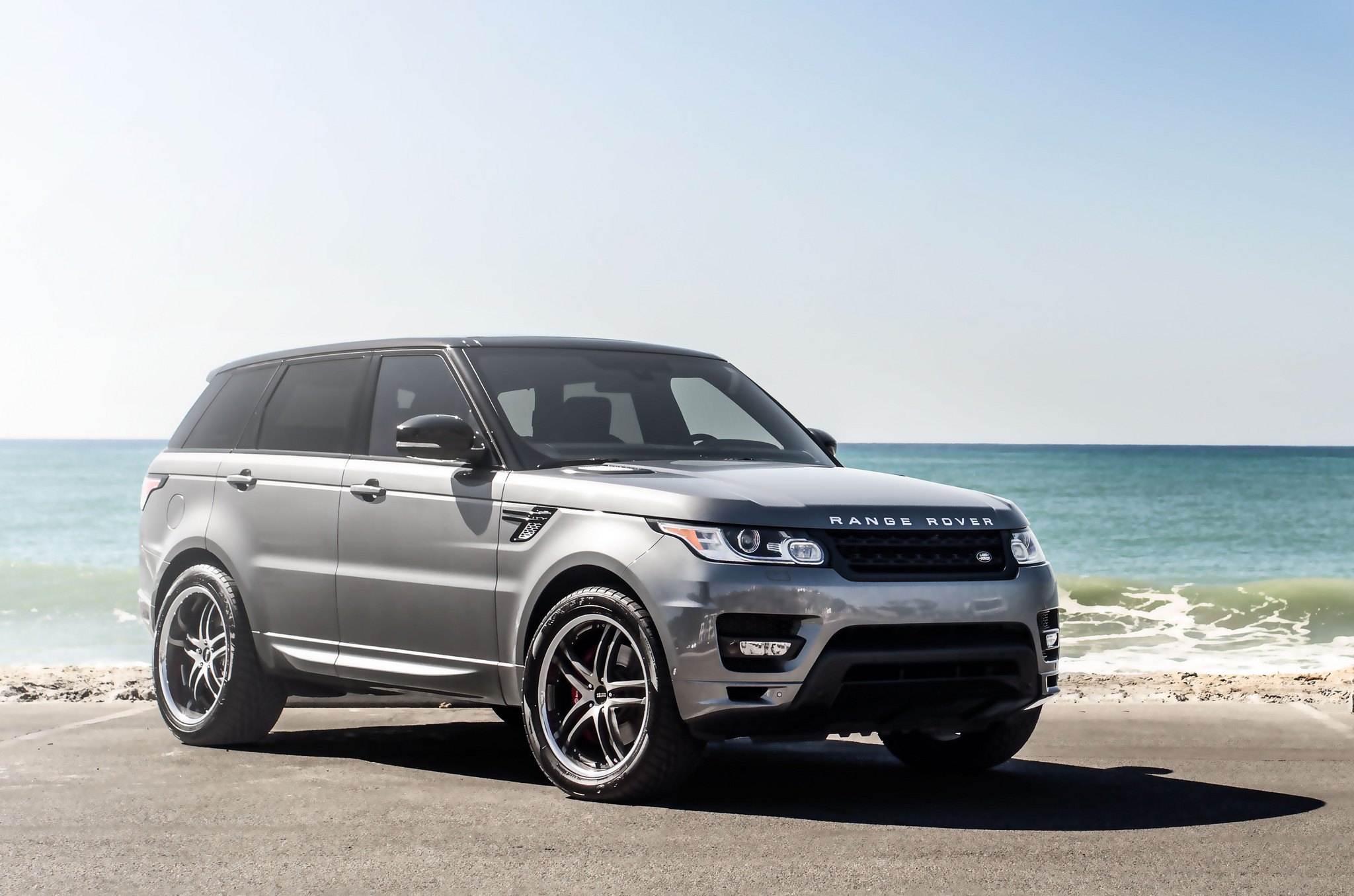 Gray Range Rover Sport with Custom Bumper Guard - Photo by Concept One