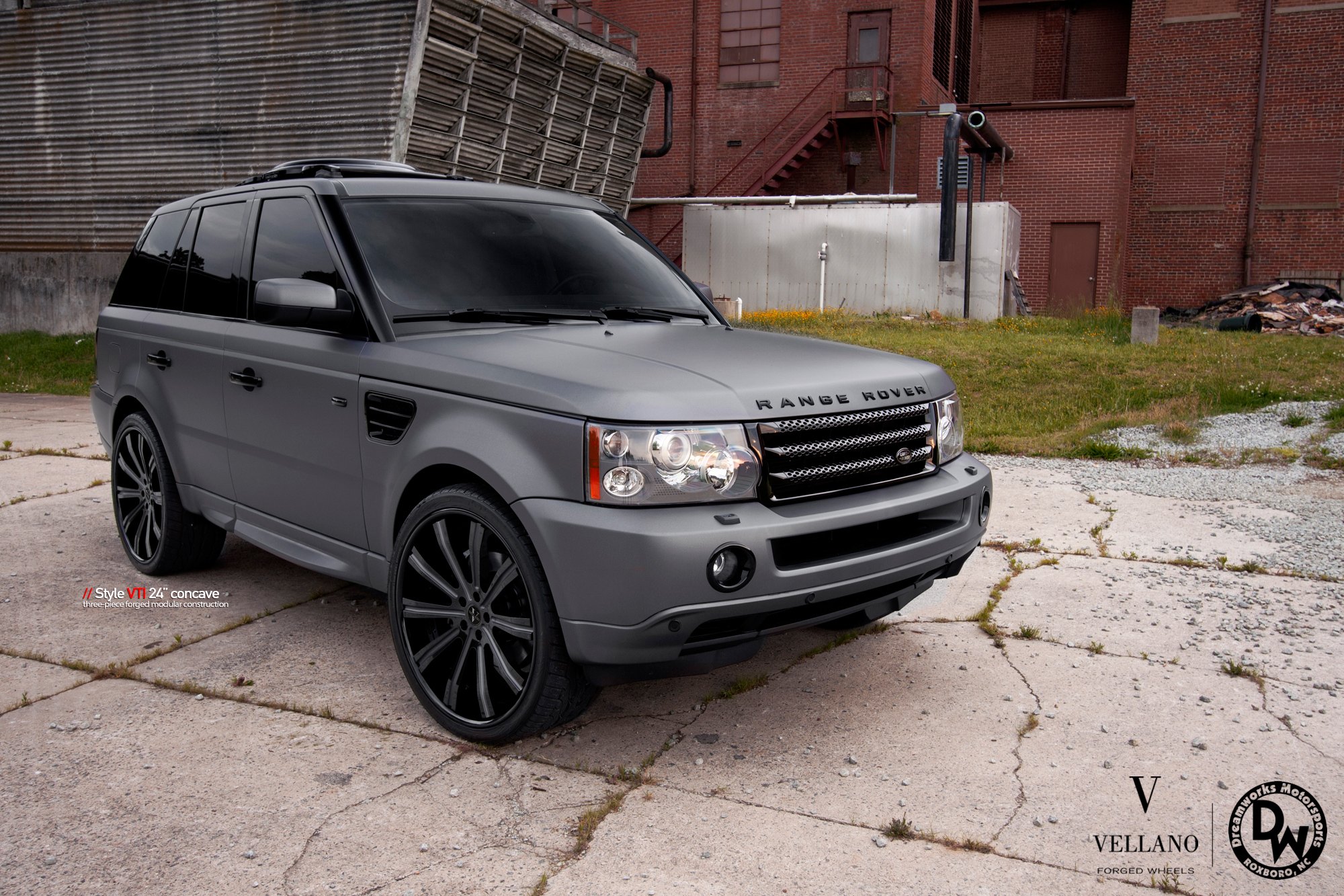 Gray Range Rover Sport with Aftermarket Headlights - Photo by Vellano