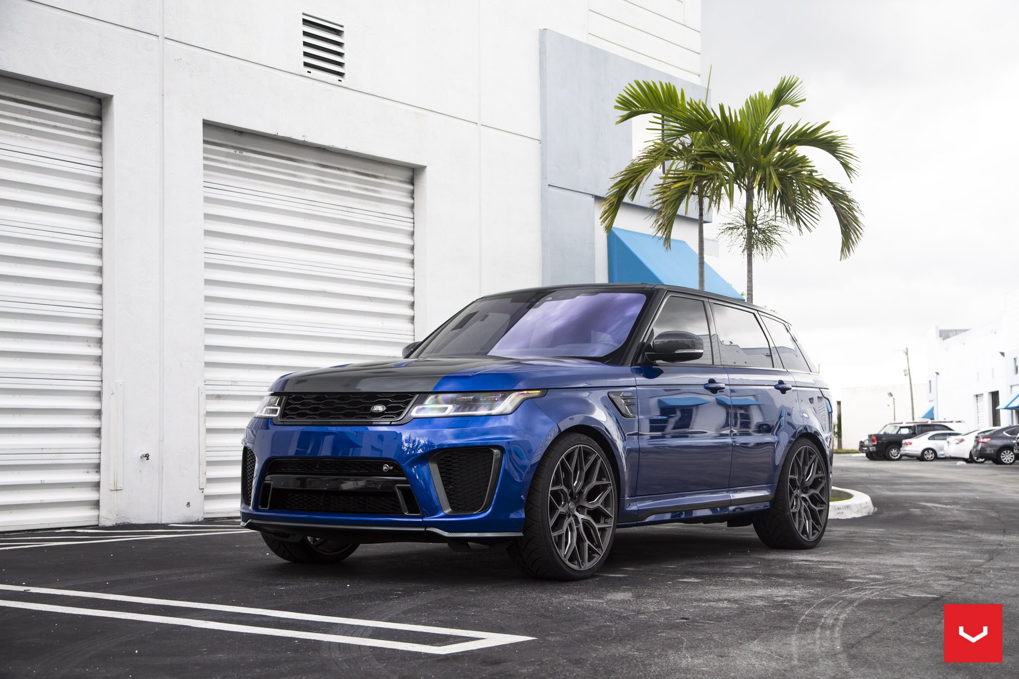 Custom Blue Range Rover Sport with Carbon Fiber Accents - Photo by Vossen