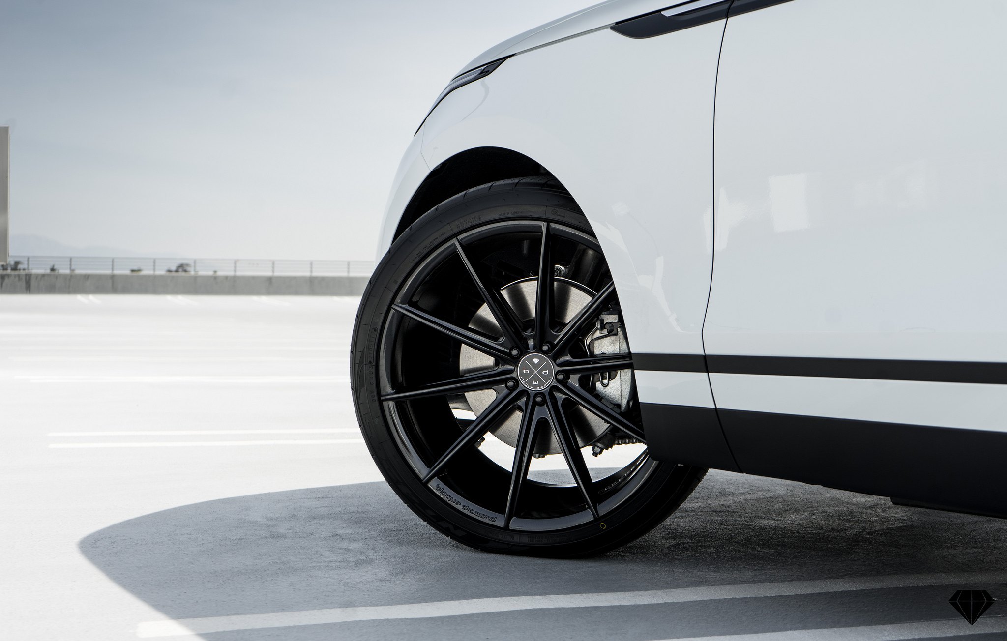 White Range Rover Velar with Blaque Diamond Wheels - Photo by Blaque Diamond Wheels