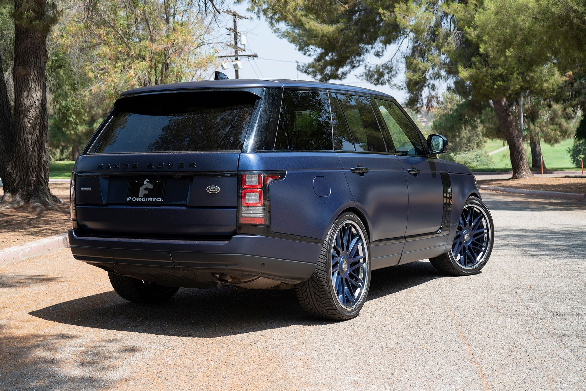 Red Clear LED Taillights on Blue Range Rover - Photo by Forgiato