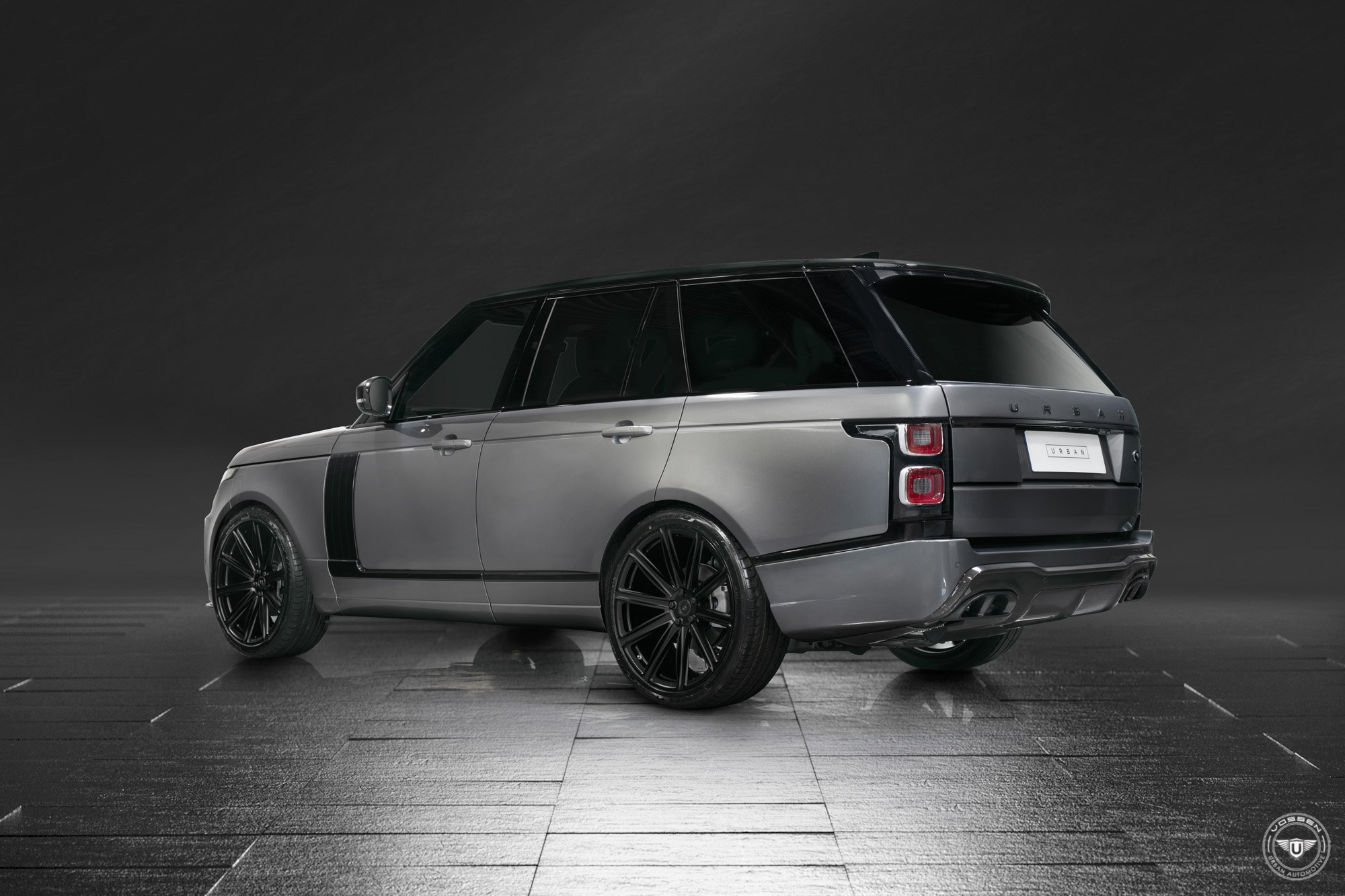Gray Range Rover with Aftermarket Side Skirts - Photo by Vossen