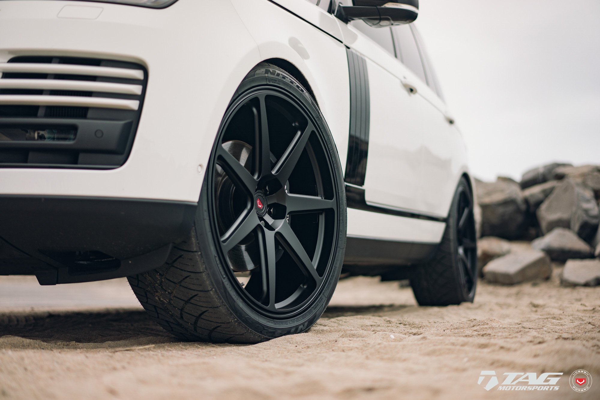 Nitto Tires on Custom White Range Rover - Photo by Vossen