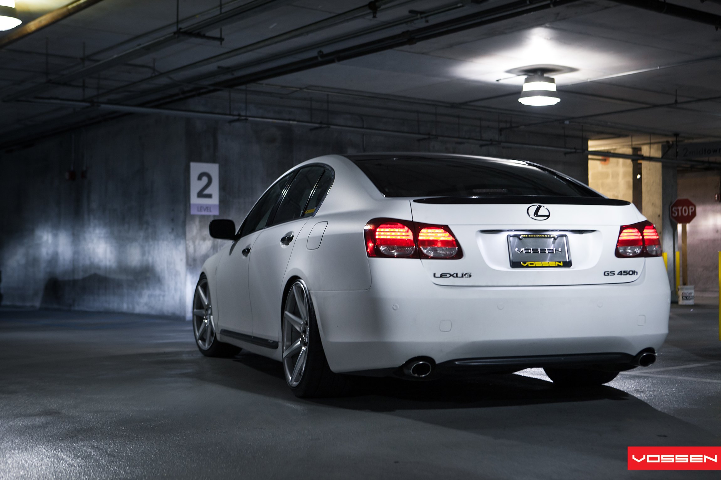 White Lexus GS 450H with LED Taillights - Photo by Vossen