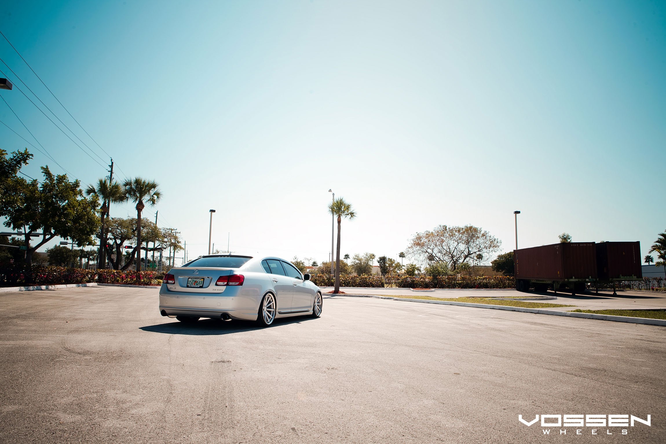 Silver Lexus GS with Red Taillights - Photo by Vossen