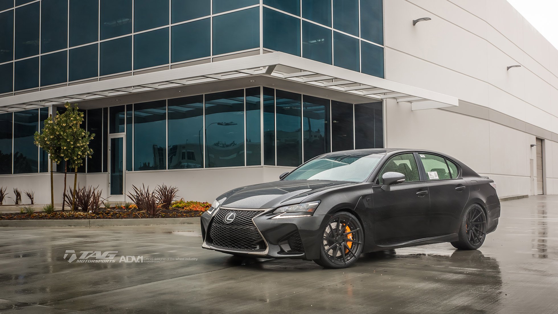 Black Lexus GSF with Aftermarket Side Skirts - Photo by ADV.1