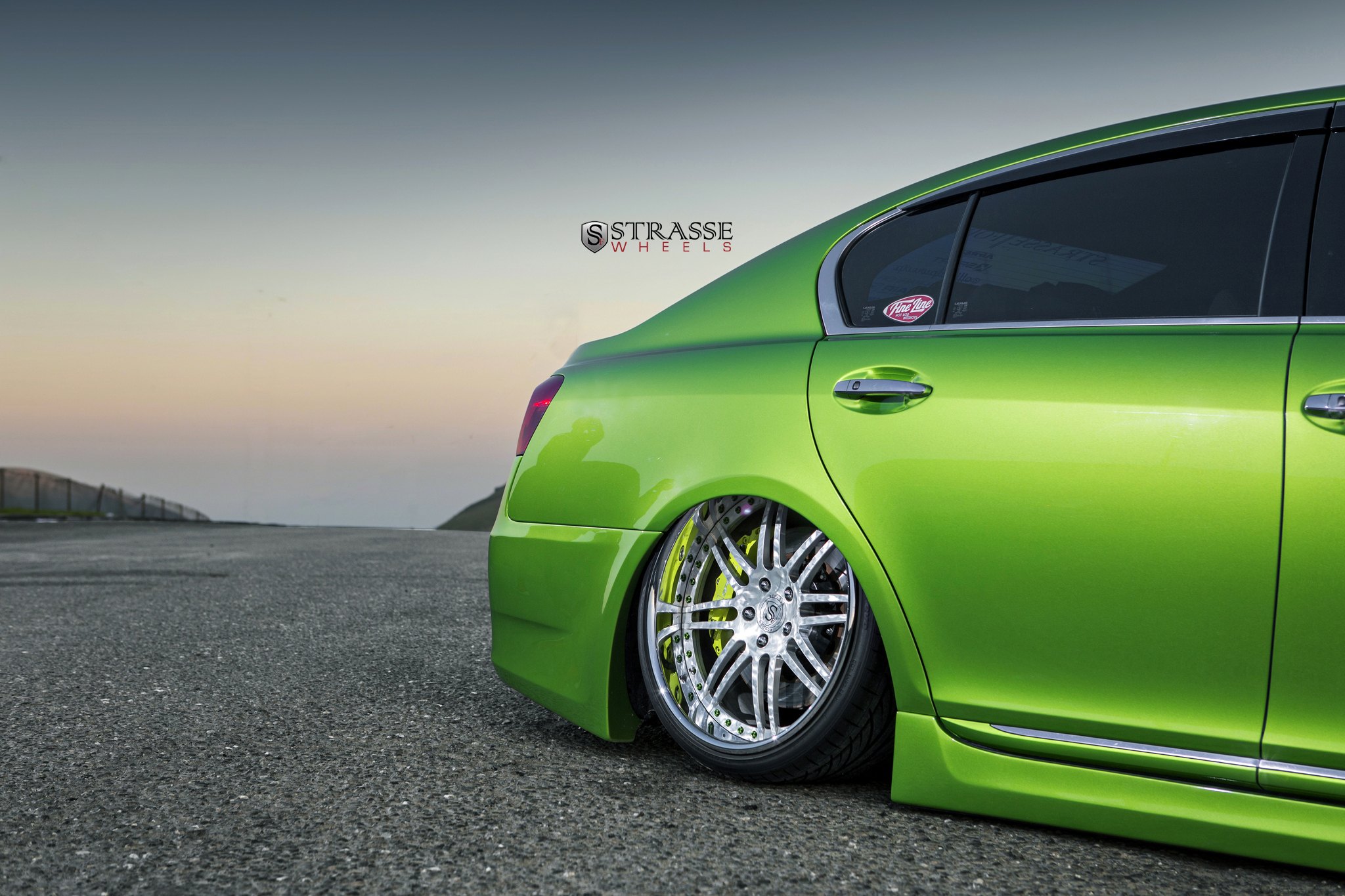 Green Lowered Lexus GS with Strasse Wheels - Photo by Strasse Forged