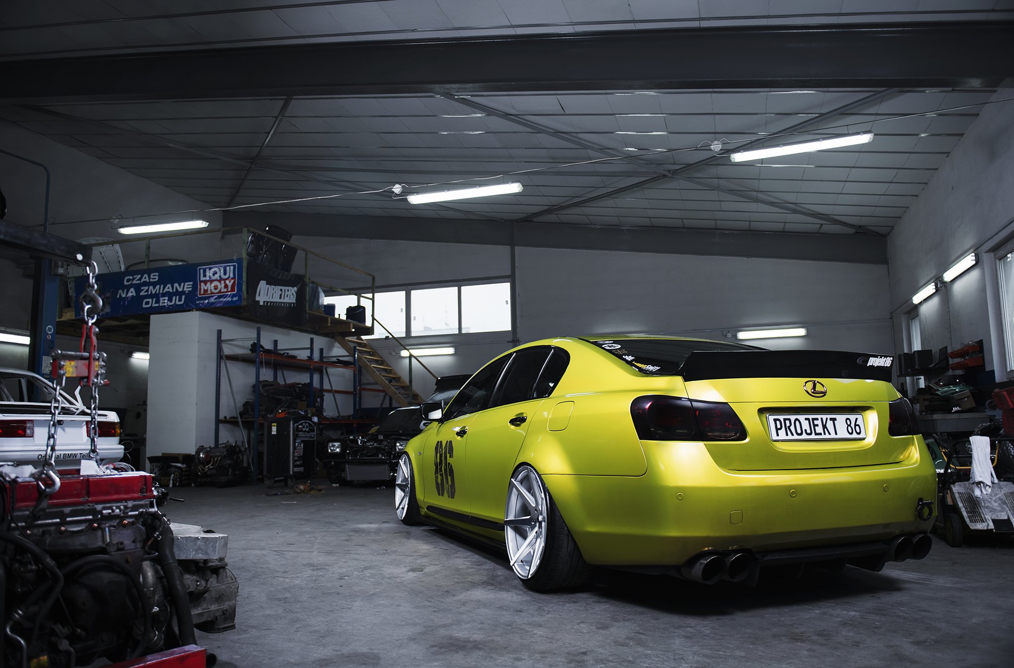 Yellow Lexus GS with Dark Smoke Taillights - Photo by JR Wheels