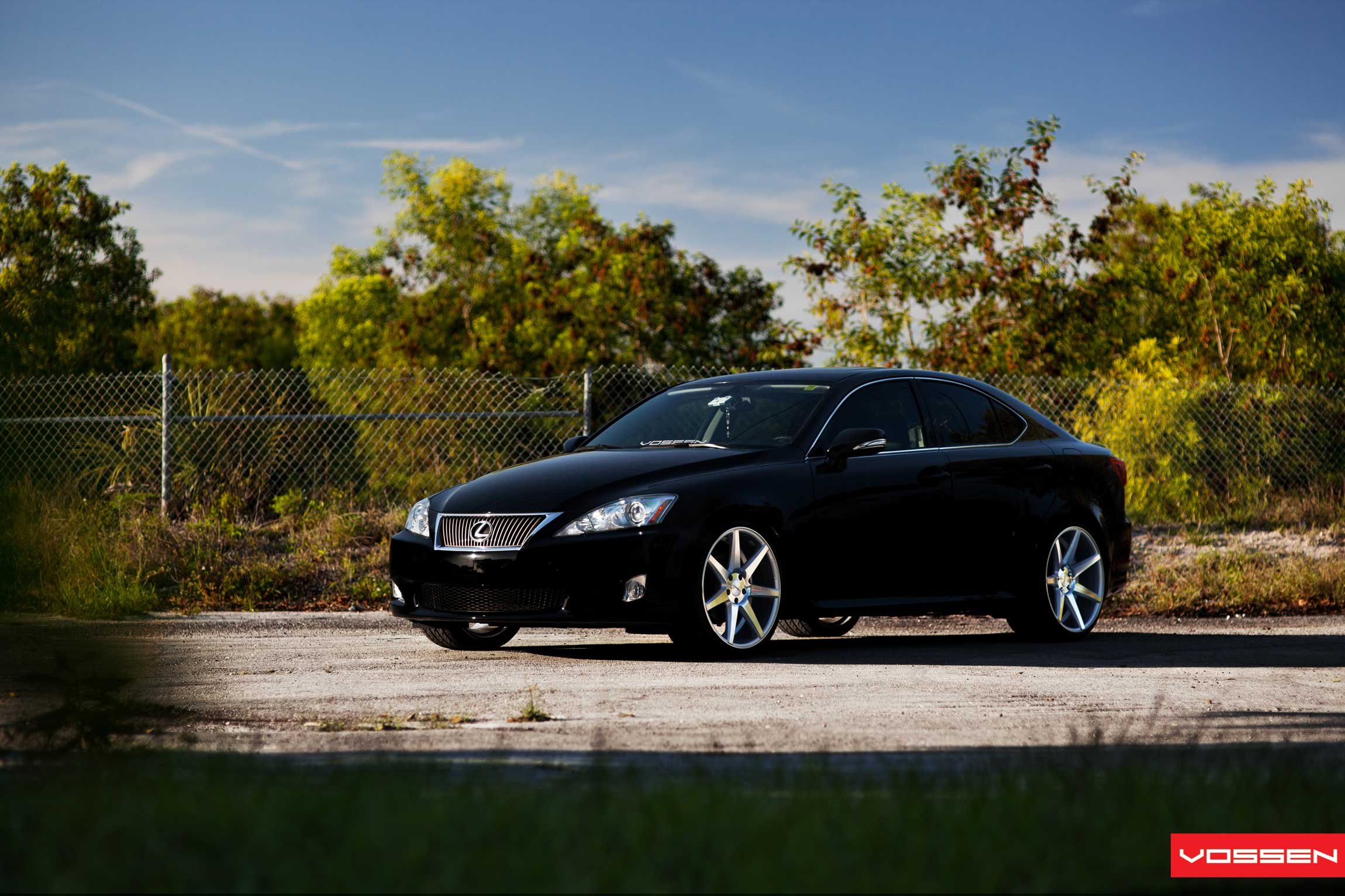 Black Lexus IS with Custom Chrome Grille - Photo by Vossen