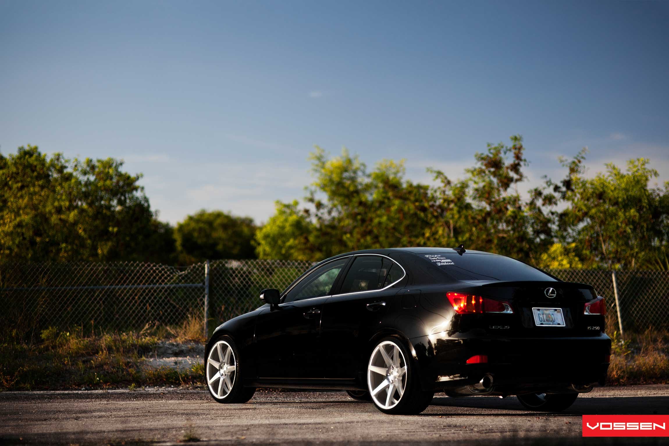 Black Debadged Lexus IS 250 with Custom Exhaust System - Photo by Vossen